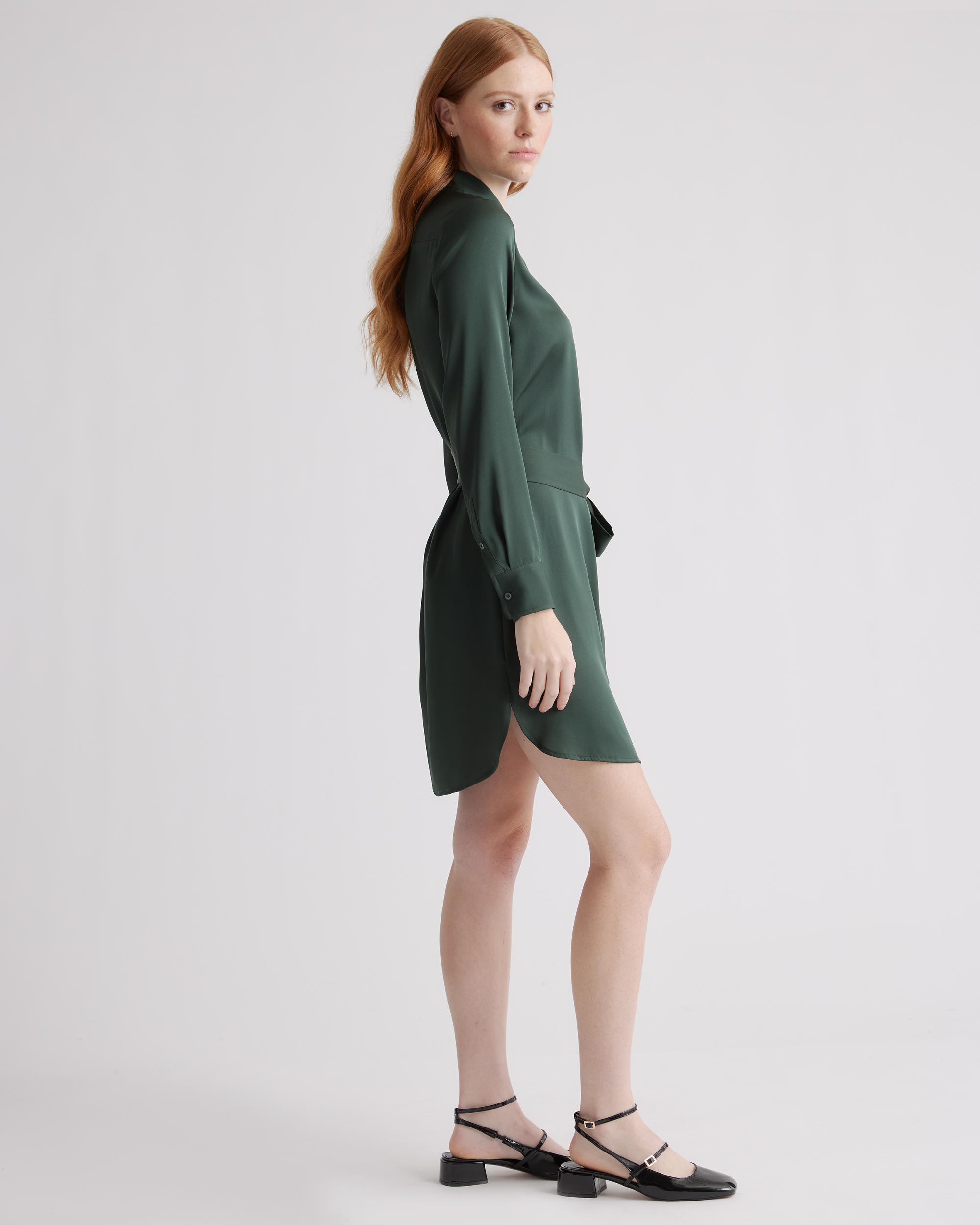 Quince | Women's Washable Stretch Silk Shirt Dress Size XS Product Image