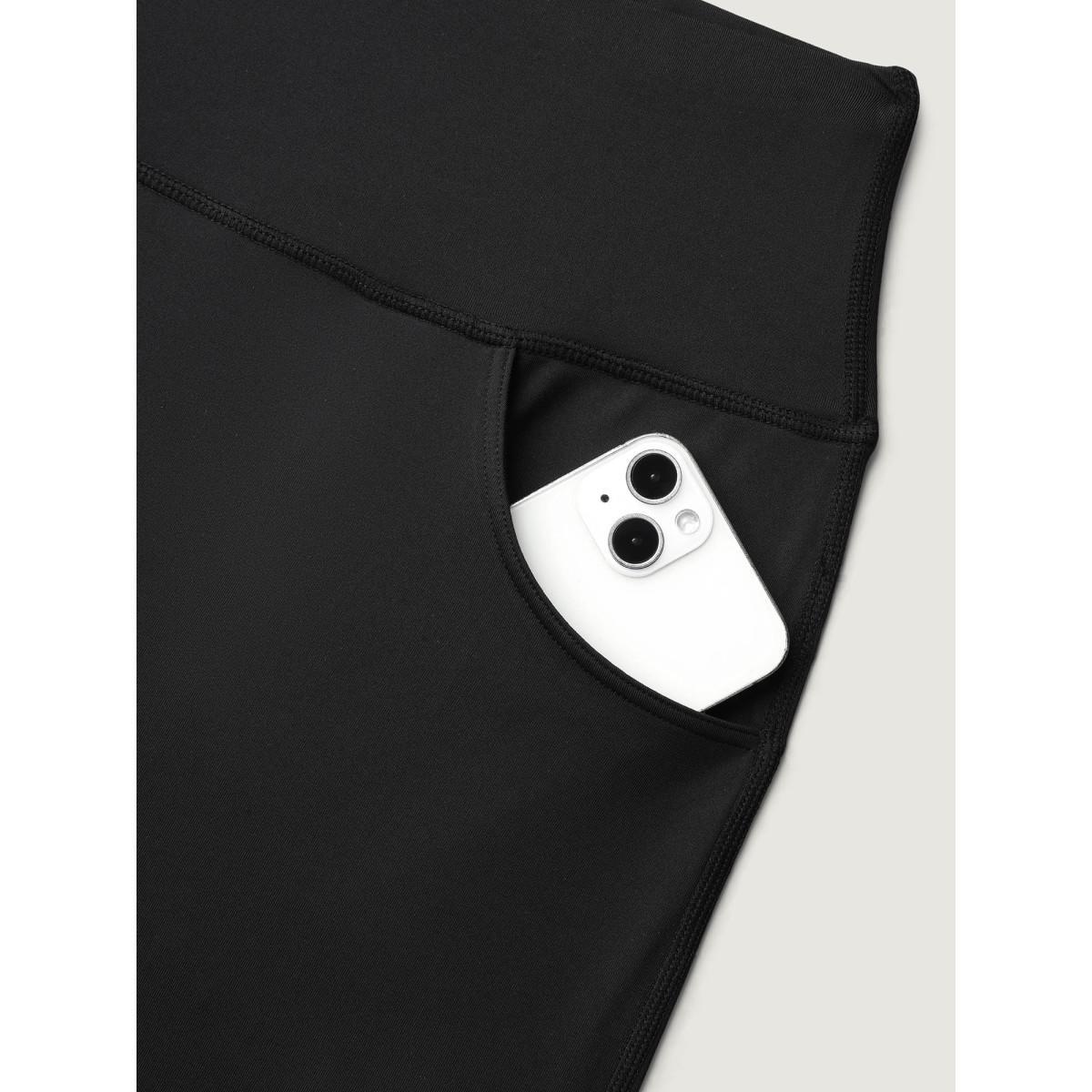 Plus Size Super Stretchy Wide-Leg Casual Pocket Pants Women Black Casual Mid Rise Everyday Pants BloomChic 30/6X Product Image