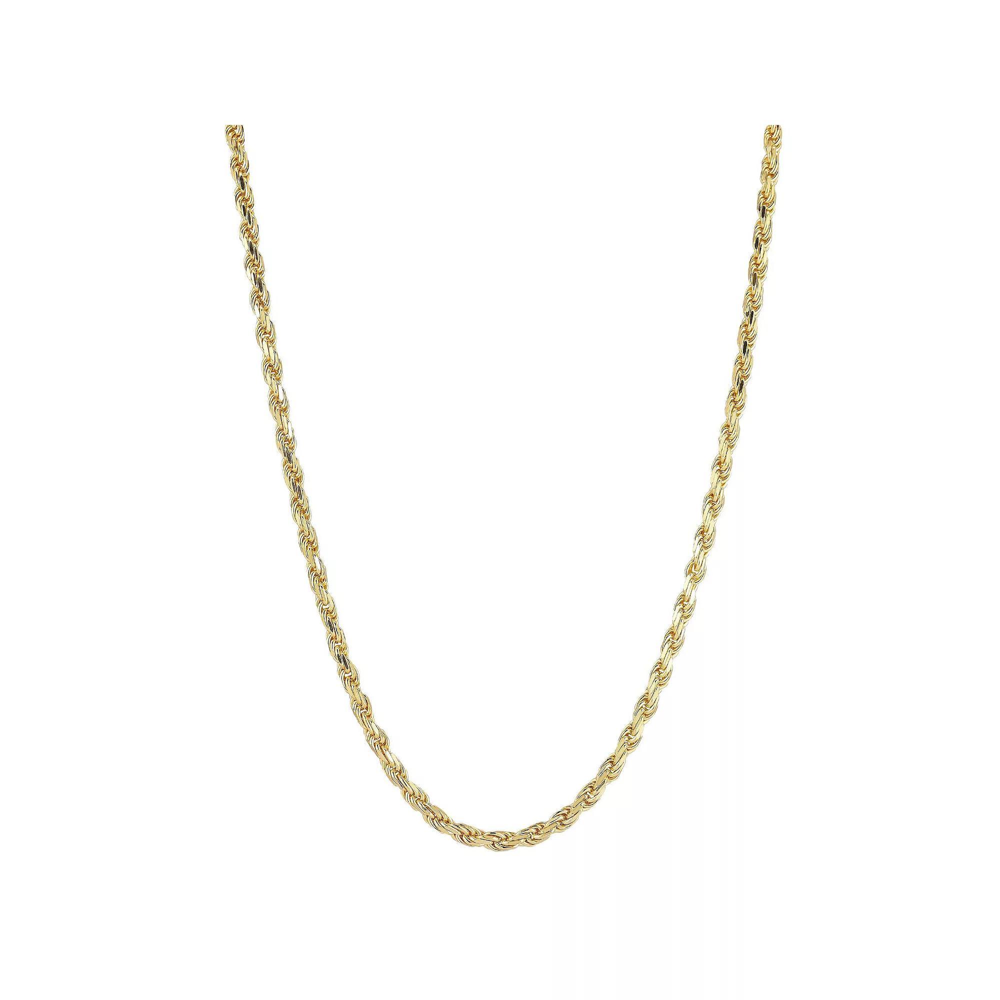 Men's Menster Sterling Silver 3 mm Rope Necklace, Size: 24", Gold Tone Product Image