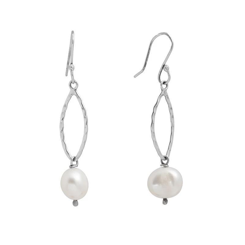 Main and Sterling Sterling Silver Cultured Freshwater Pearl Open Drop Earrings, Women's Product Image