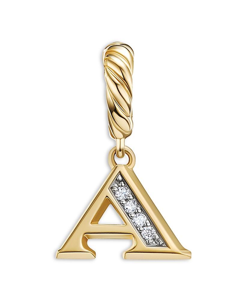 David Yurman 18K Gold Amulets Diamond Pave Initial Pendant Product Image