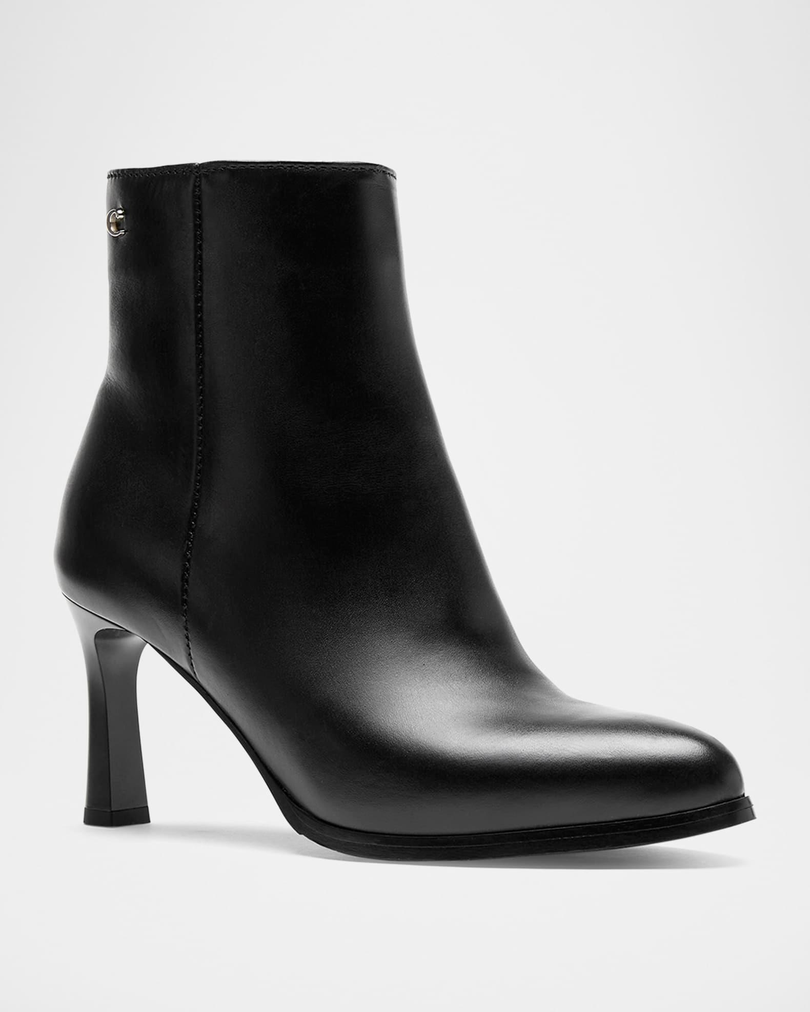 Ellenor Leather Stiletto Booties Product Image