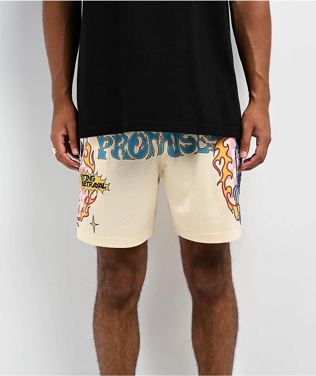 Broken Promises Sting Of Betrayal Natural Mesh Shorts Product Image