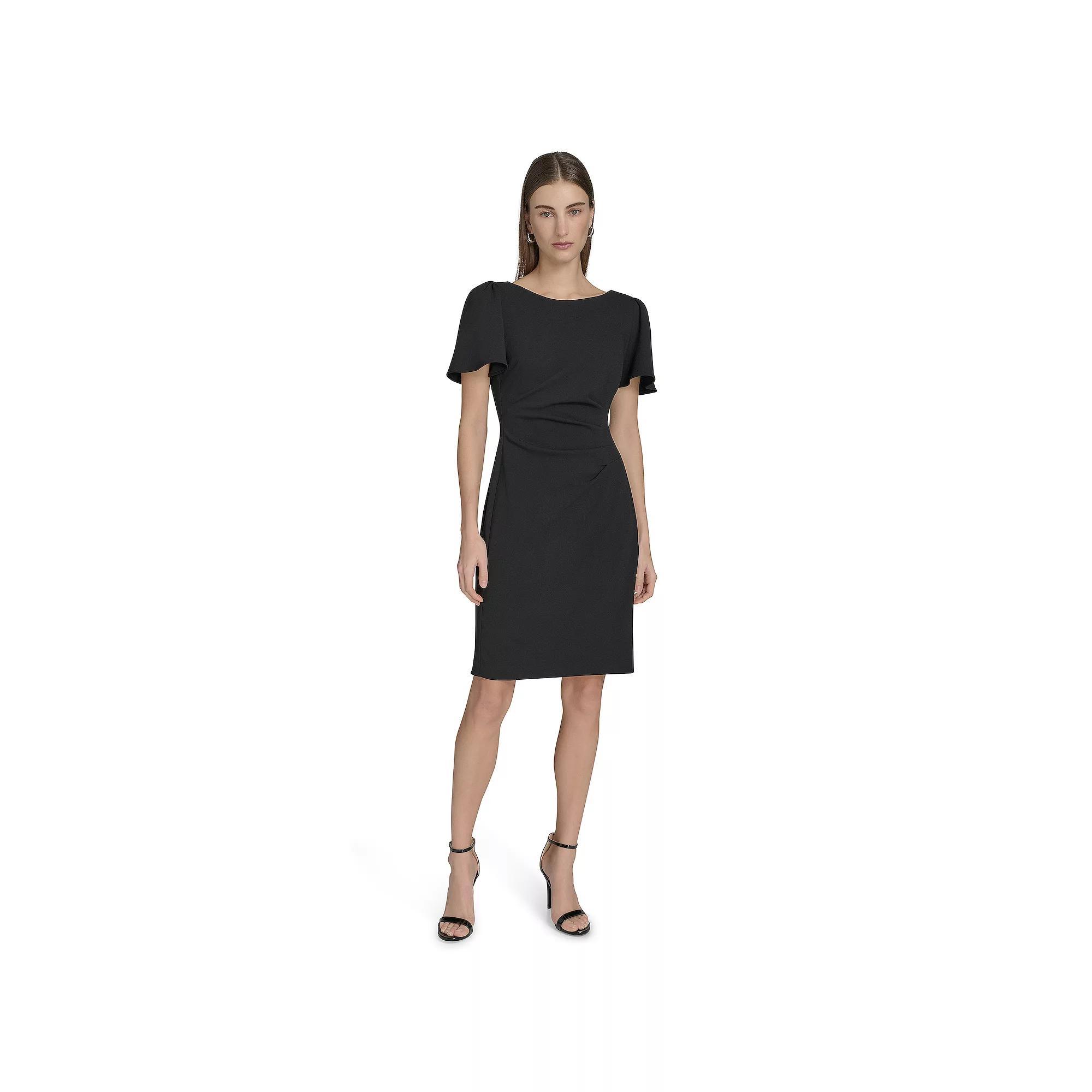 Women's La Nouvelle Renaissance Ruched Sleeve Sheath Dress, Size: 12, Black Product Image
