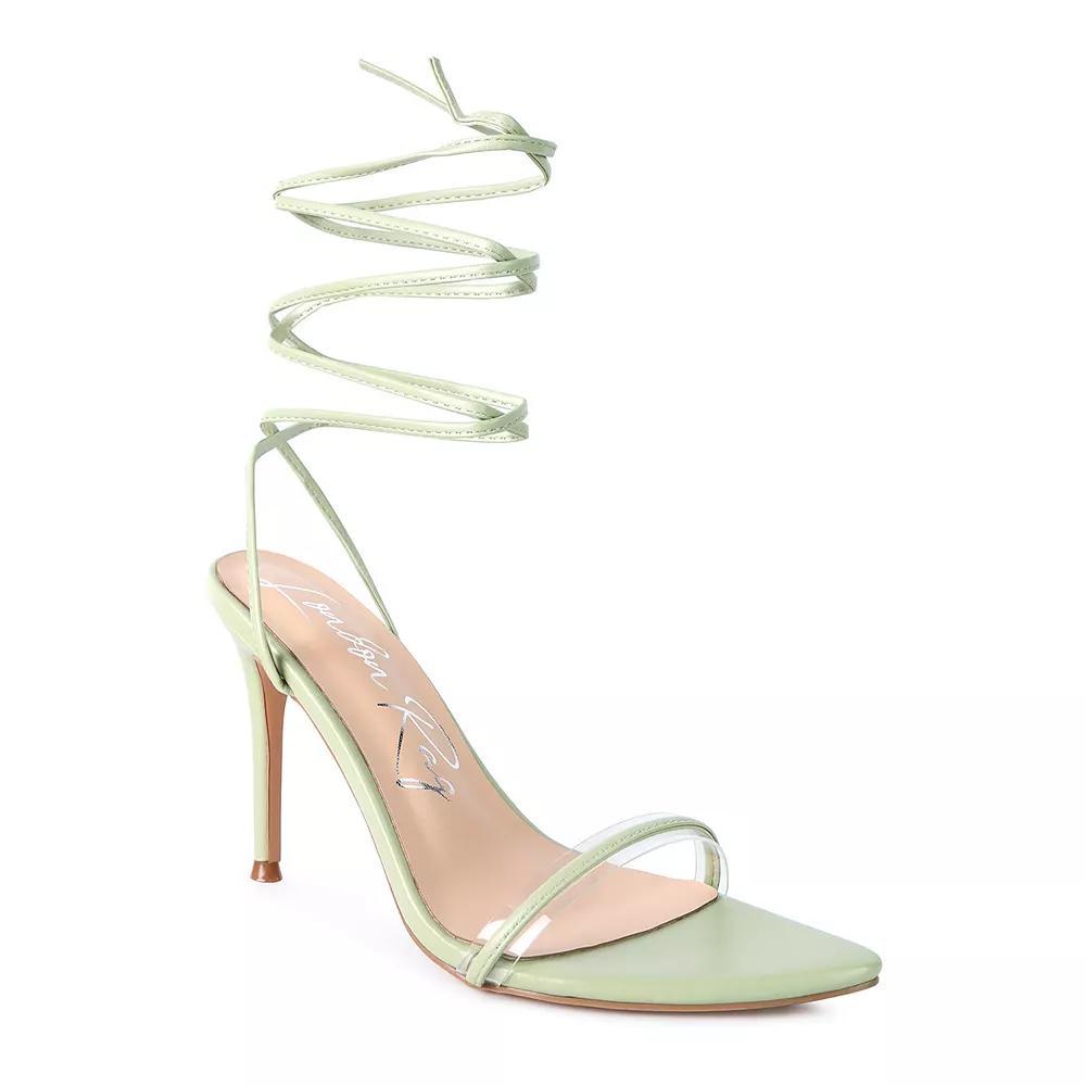 London Rag Sphynx Women's High Heel Lace Up Sandals, Size: 9, Baby Blue Product Image