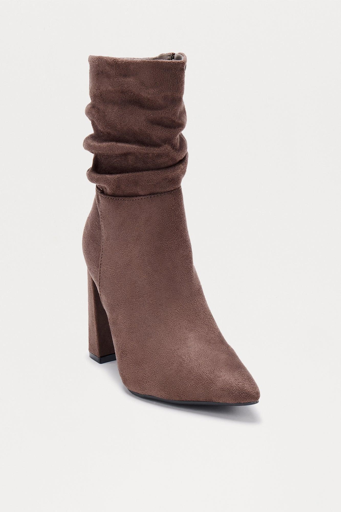 Kenny Ruched Booties - Taupe Product Image