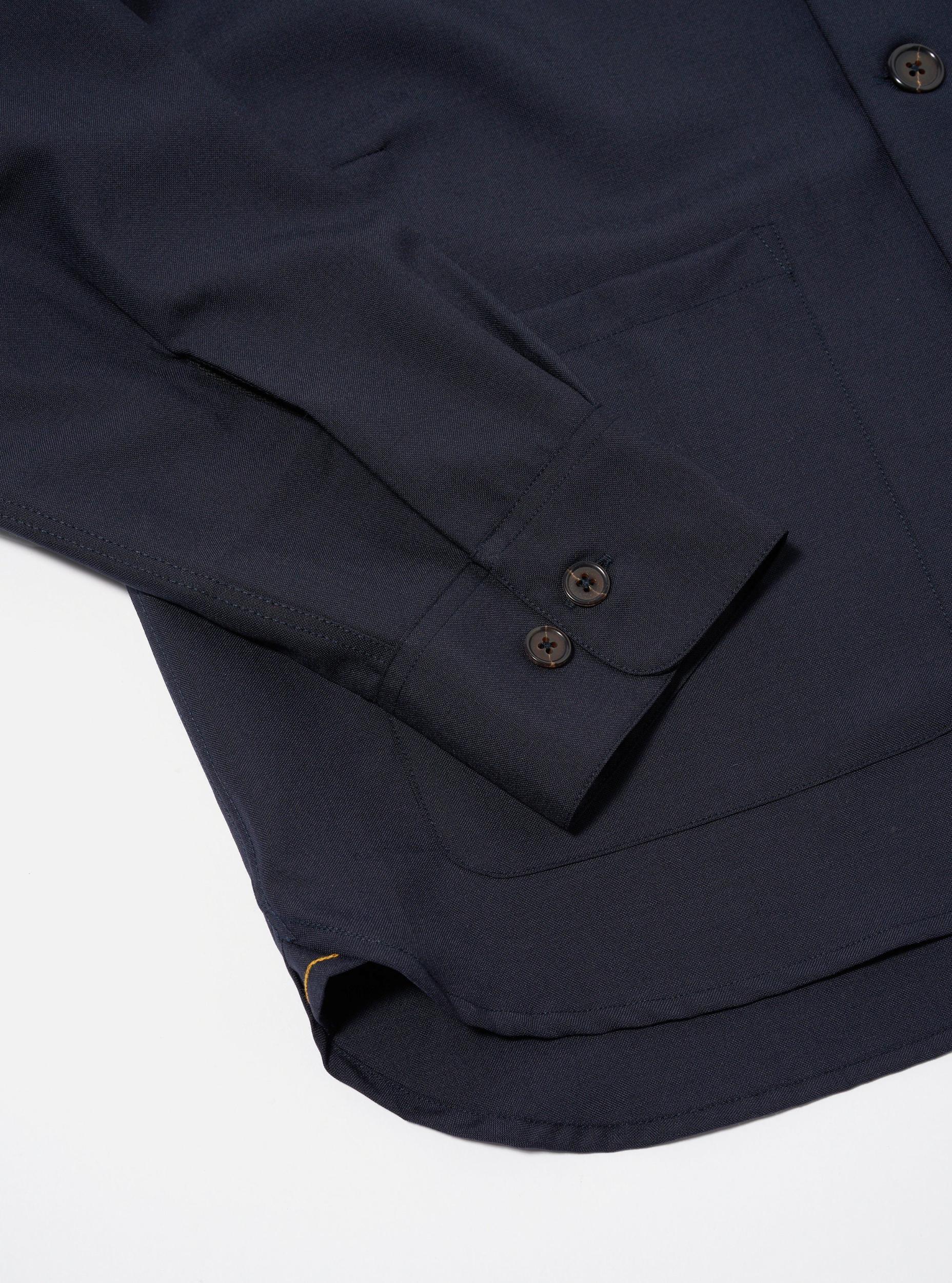 Navy Tropical Suiting Travail Overshirt Product Image