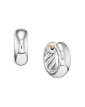 David Yurman Sculpted Cable Micro Smooth Hoop Earrings in Sterling Silver Product Image