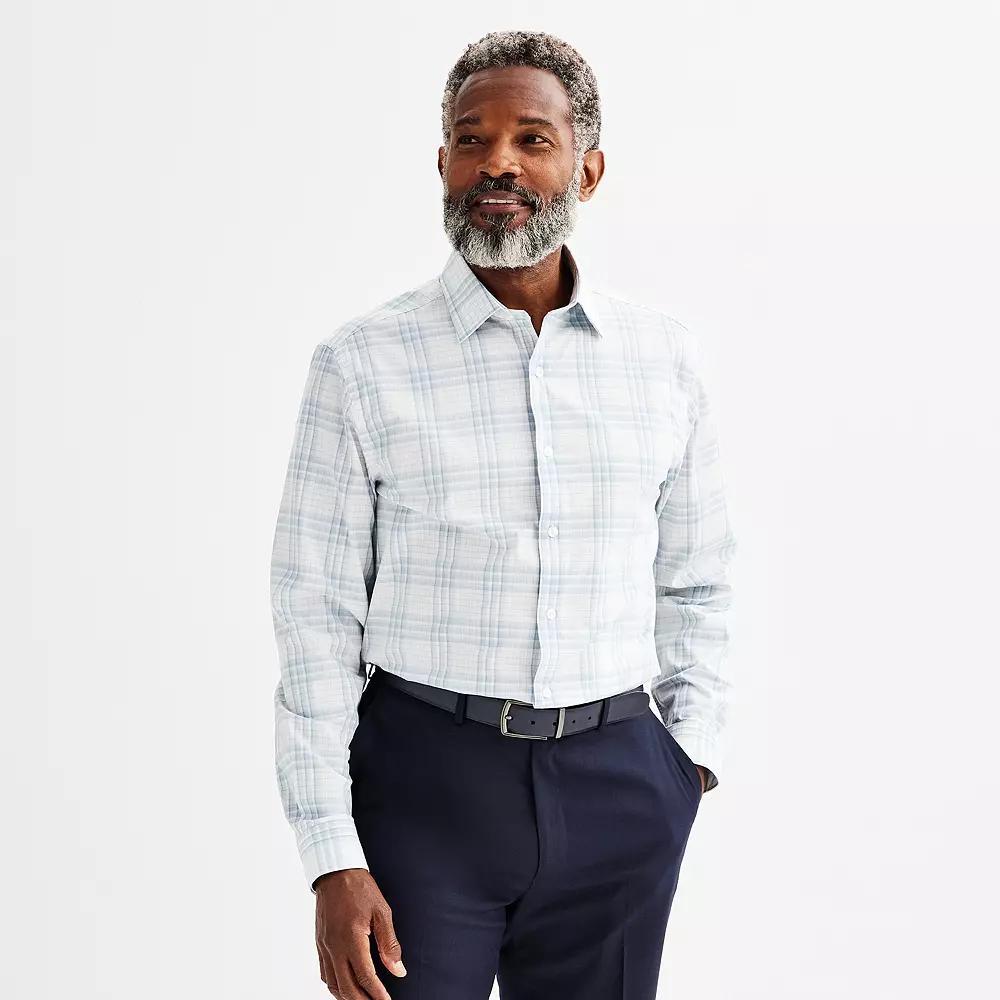 Men's Apt. 9® Premier Flex Regular-Fit Wrinkle Resistant Dress Shirt, Size: Medium-32/33, Gray Geo Dobby Product Image