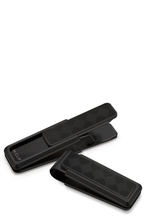 Mens Herringbone IP Black Stainless Steel Money Clip Product Image