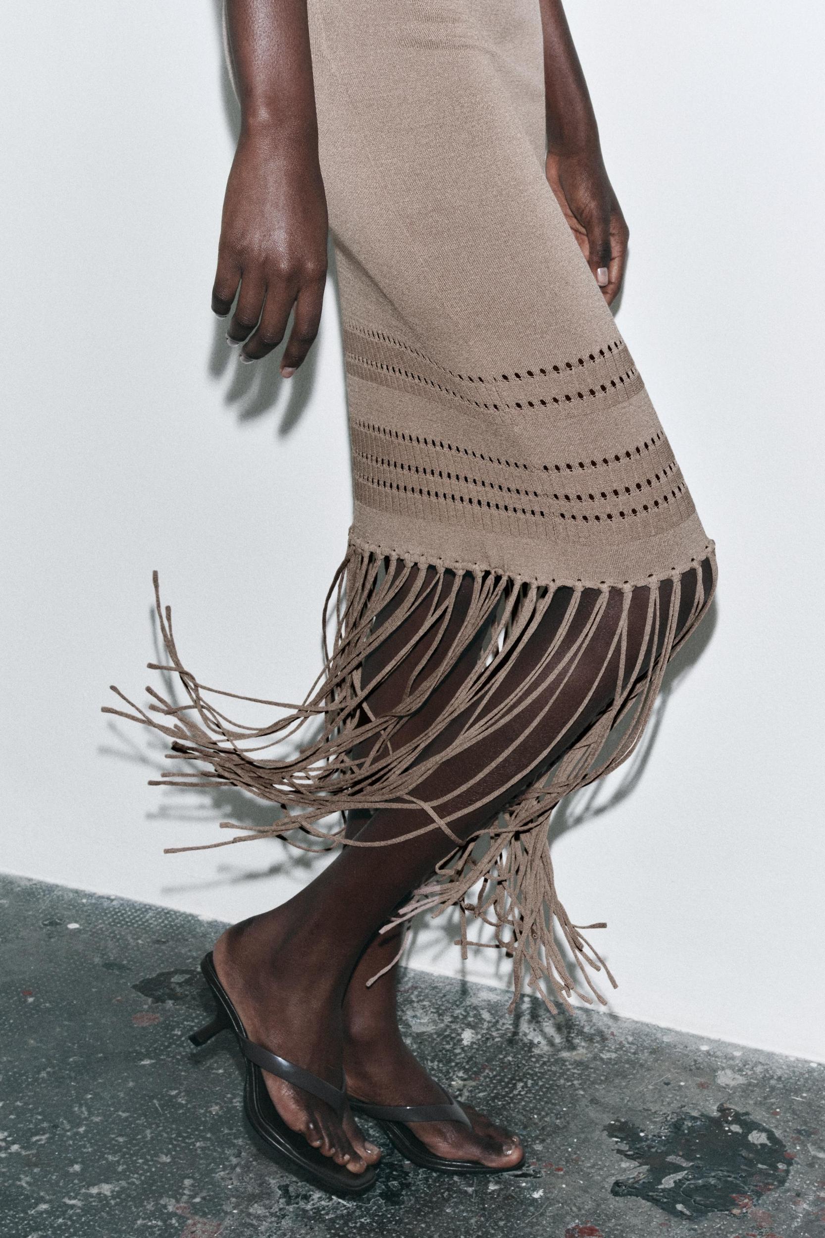 FRINGE KNIT DRESS Product Image