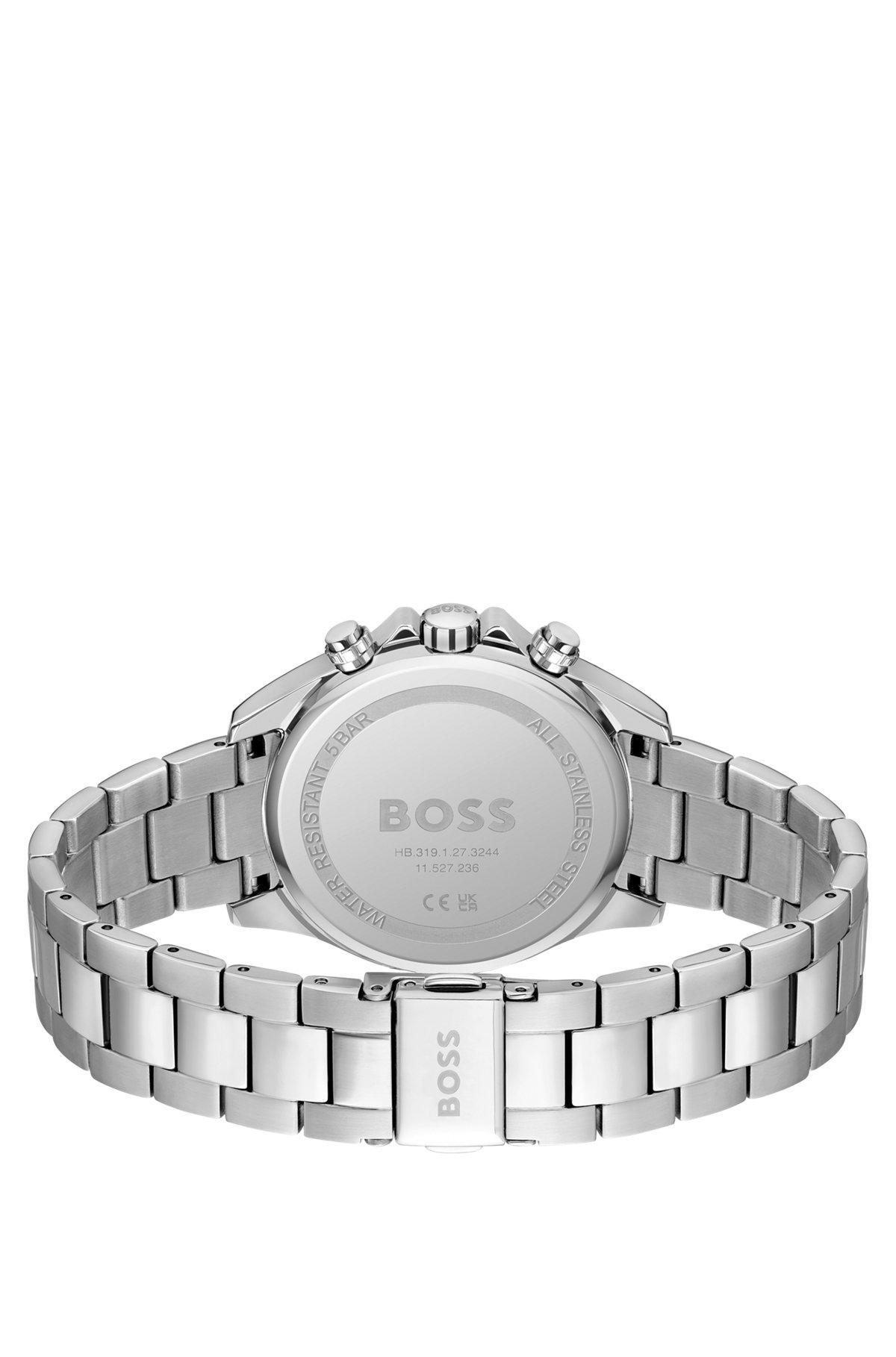 BOSS - Link-bracelet multi-functional watch with pink dial Product Image