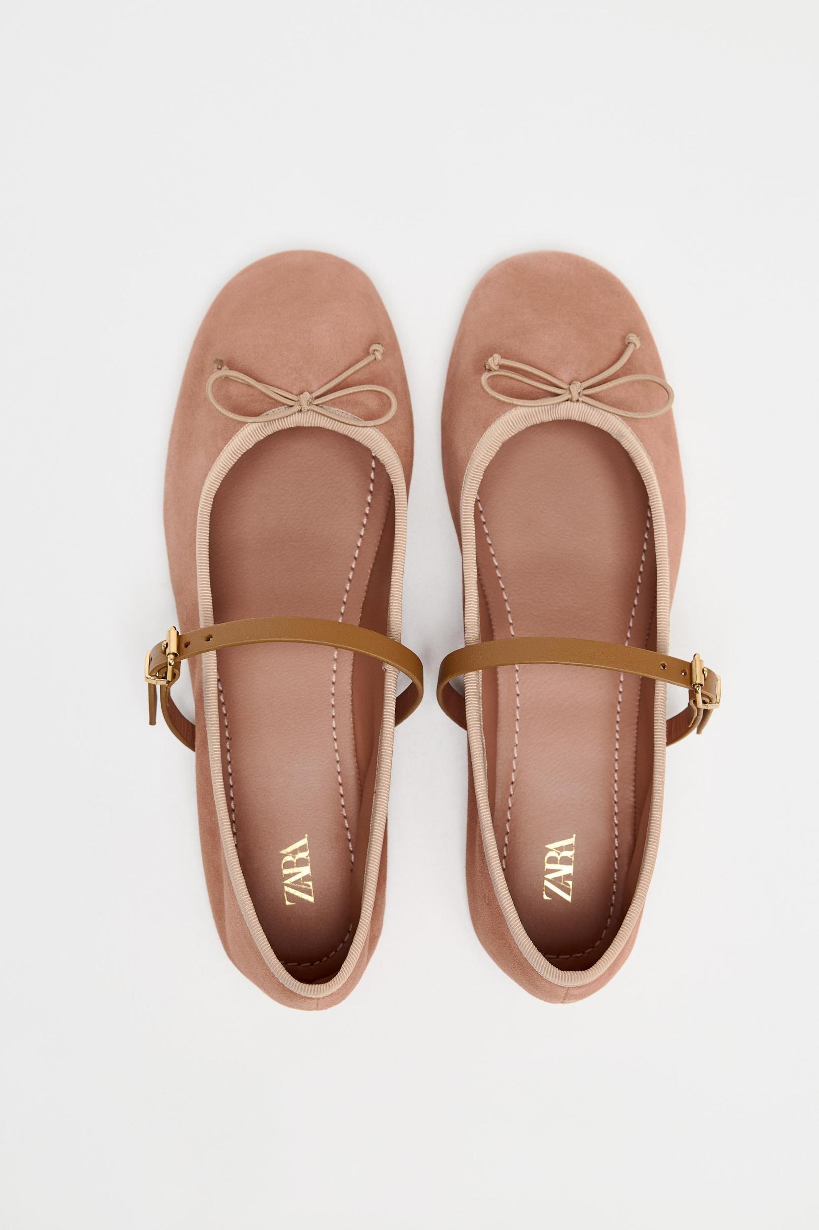 SUEDE MARY JANE FLATS Product Image
