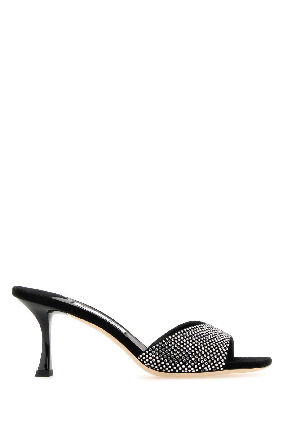 JIMMY CHOO Women's Skye 70 Embellished High Heel Slide Sandals In Black Product Image