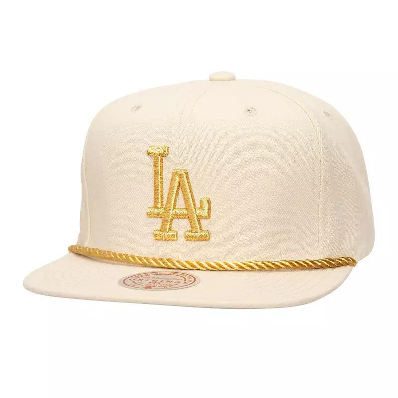 Mens Mitchell & Ness Cream Los Angeles Dodgers Golden Ivory Snapback Hat Product Image