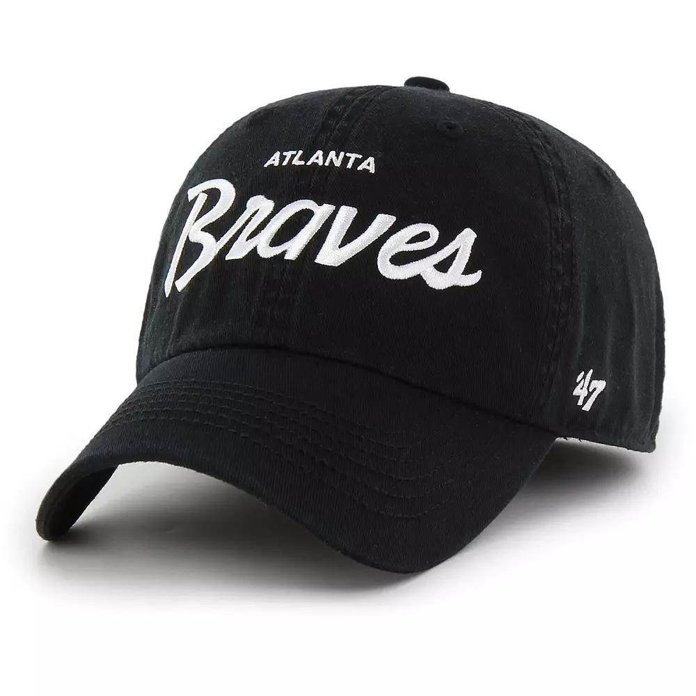 Men's '47 Black Atlanta Braves Crosstown Classic Franchise Fitted Hat, Size: Small Product Image