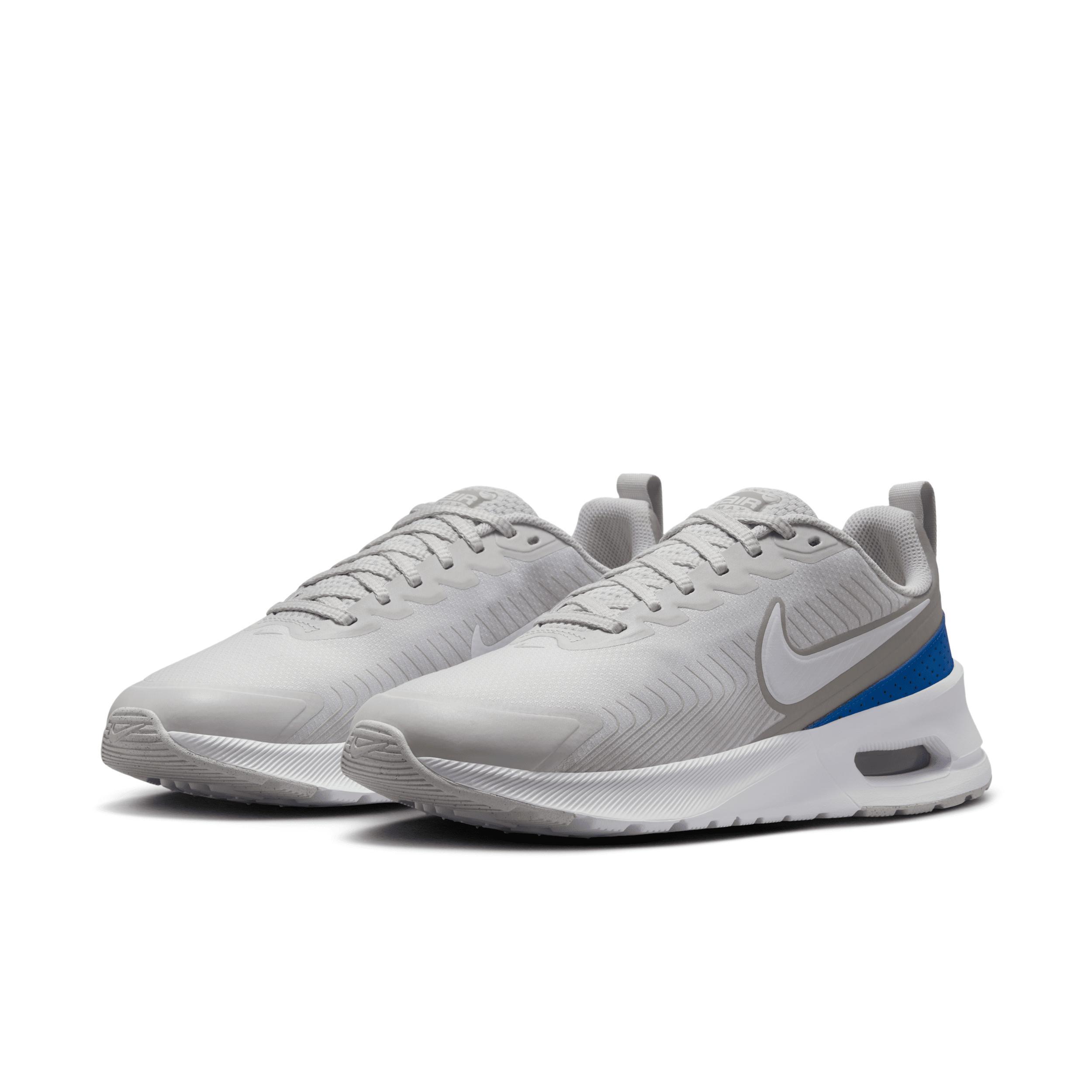 Nike Air Max Nuaxis Men's Running Shoes, Women's, Size: 10.5, Gray White Blue Product Image