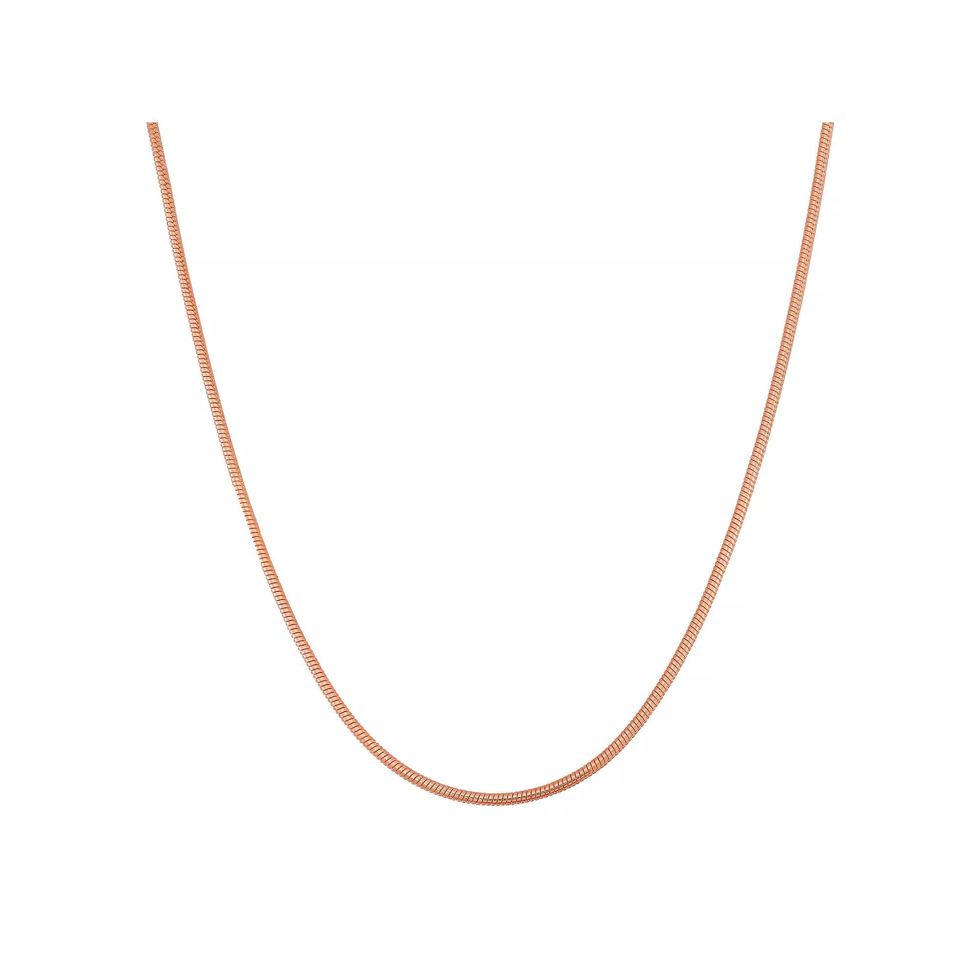 Jordan Blue 14k Gold Over Silver Snake Chain Necklace, Women's, Size: 22", Pink Product Image