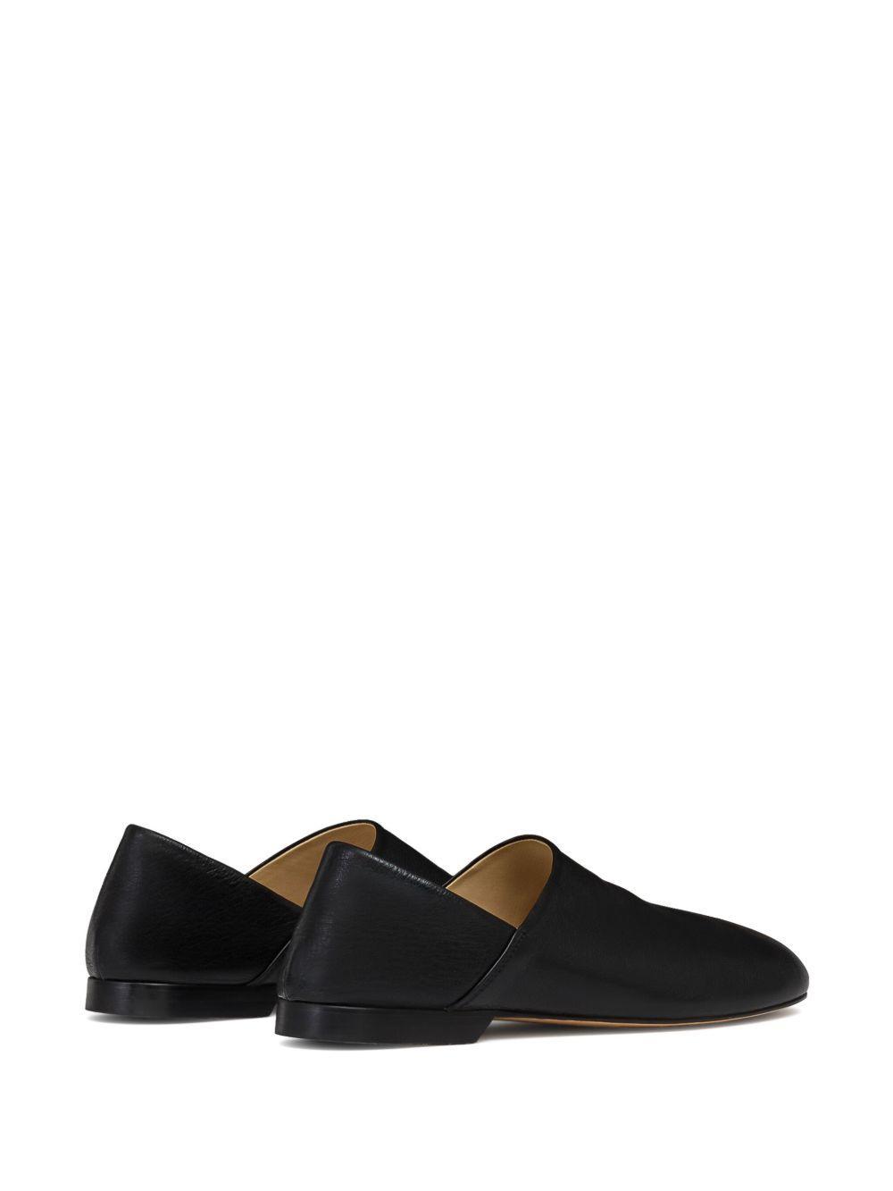 folding-heel leather slippers Product Image
