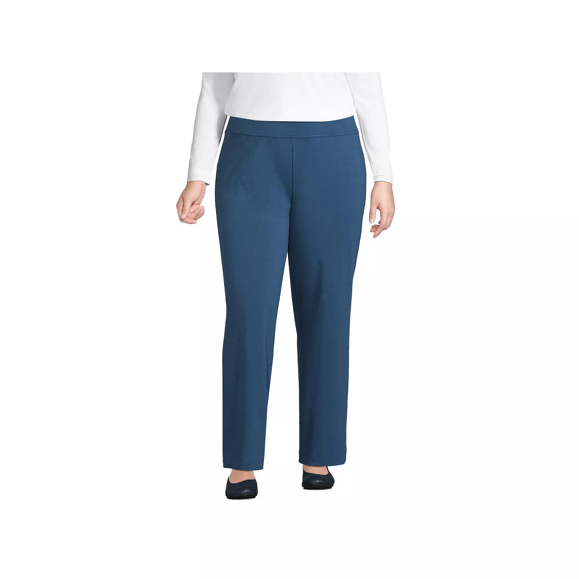Plus Size Lands' End Starfish Pull-On Straight-Leg Pants, Women's, Size: 1XL, Dark Caramel Product Image