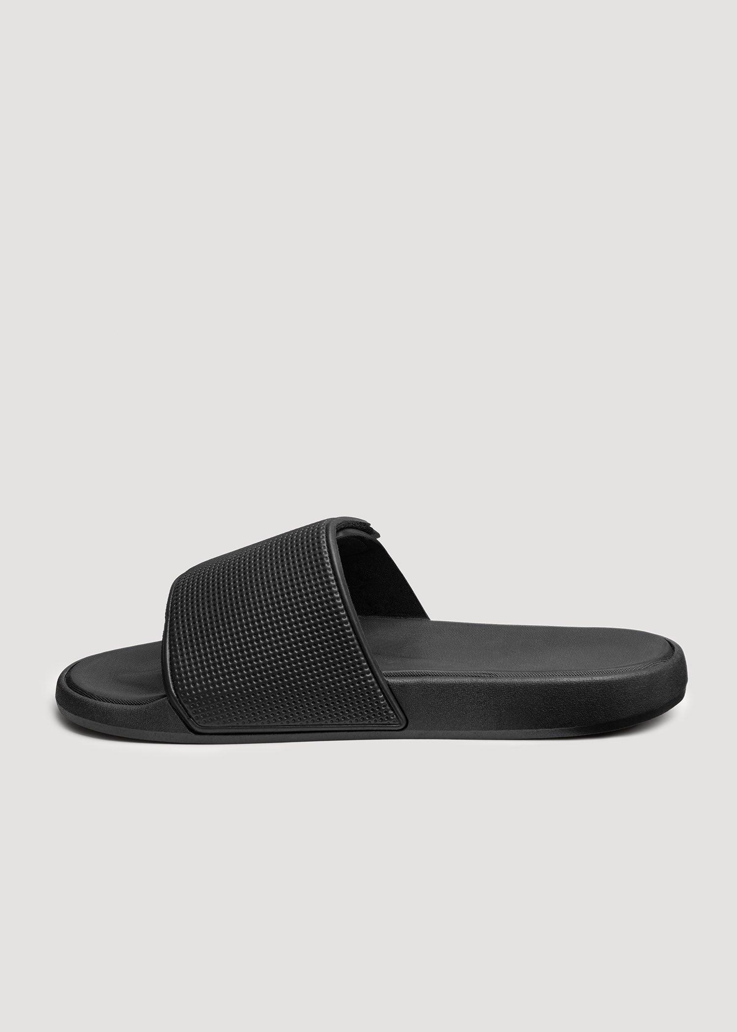 Adjustable Slides for Tall Men in Black Male Product Image