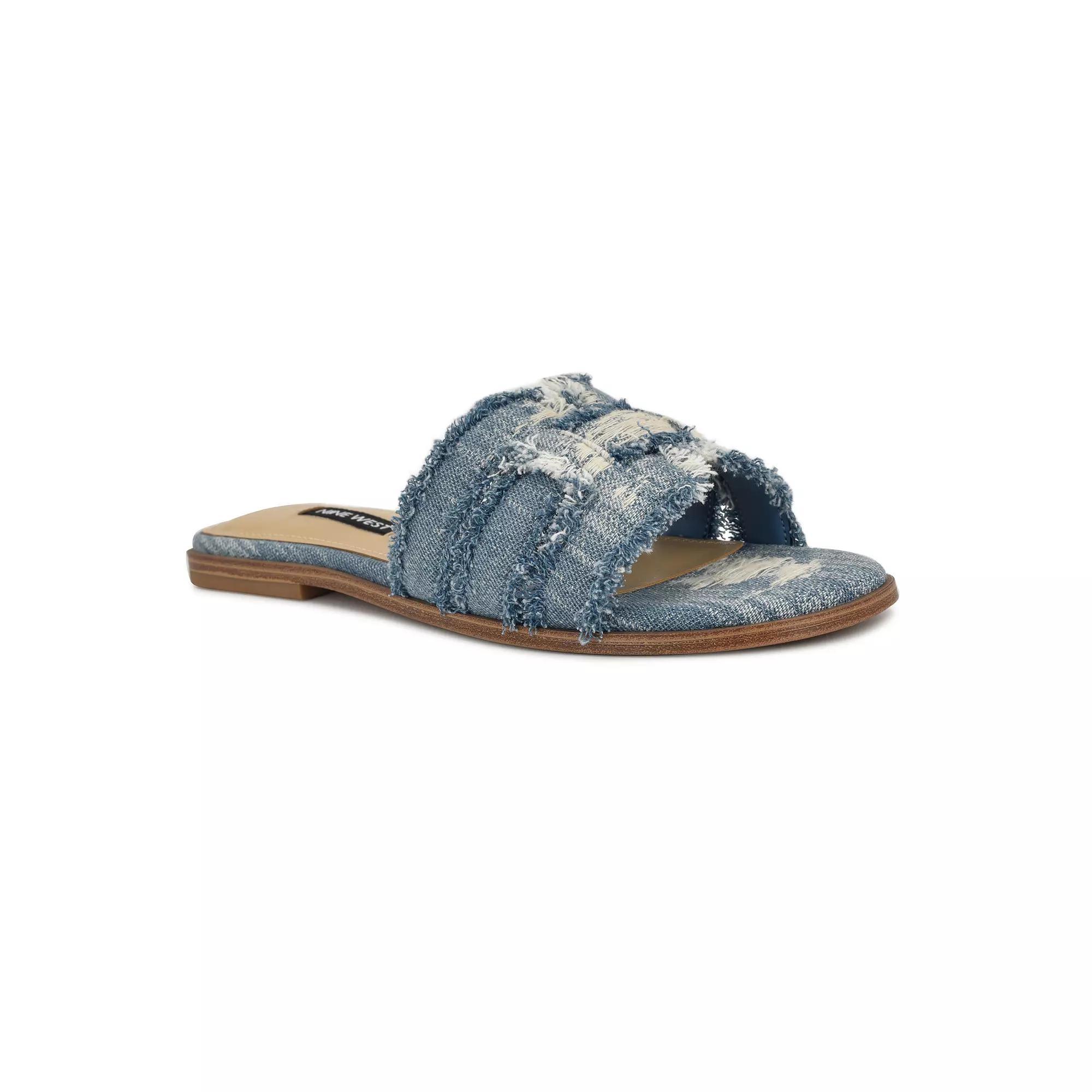 Nine West Germanny Women's Slip-On Casual Sandals, Size: 9, Blue Blue Product Image