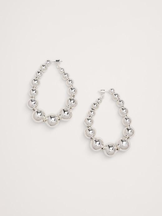 Ball Teardrop Hoop Earrings Product Image