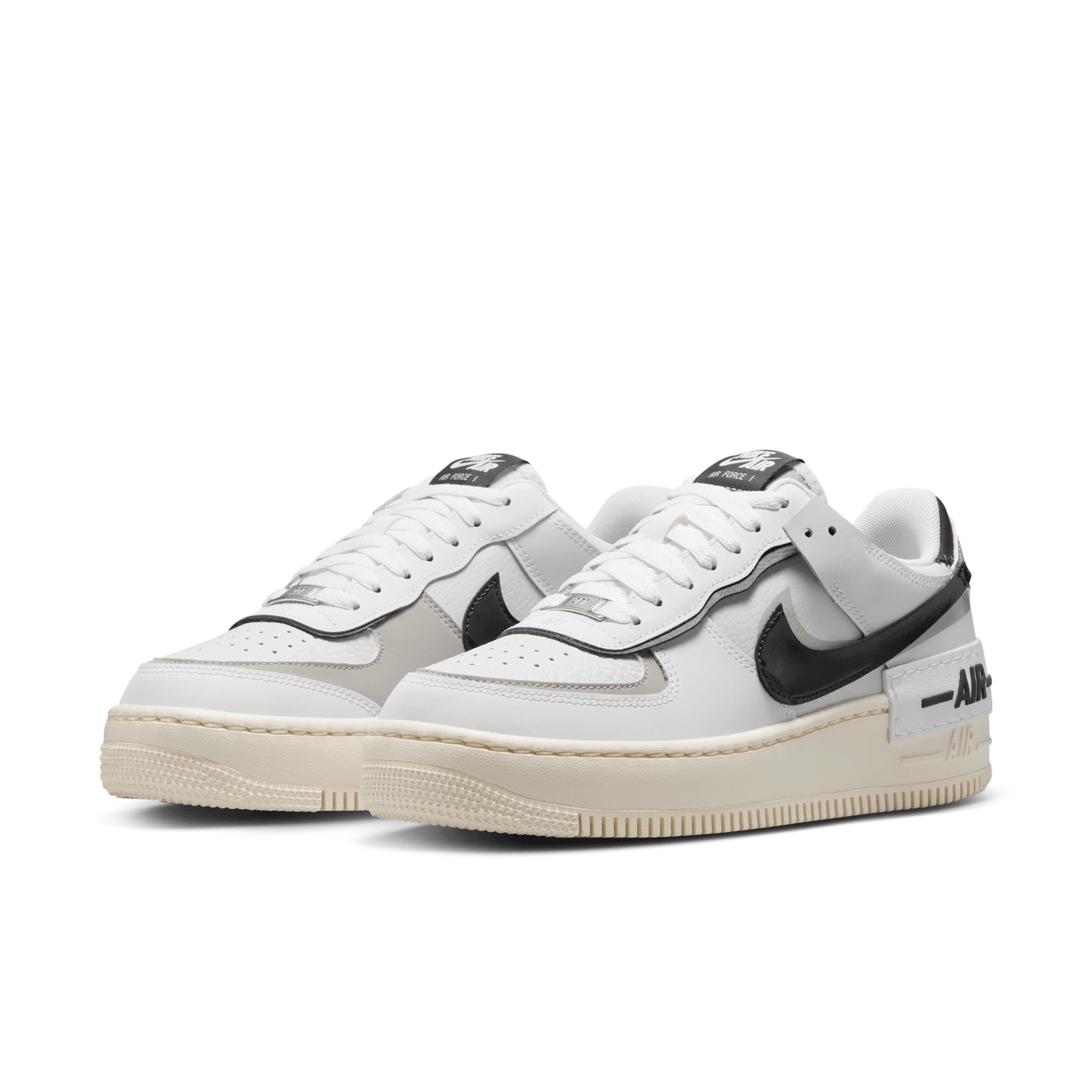 Nike Womens Air Force 1 Shadow Casual Shoes in White/Off Noir/Collegiate Grey Product Image