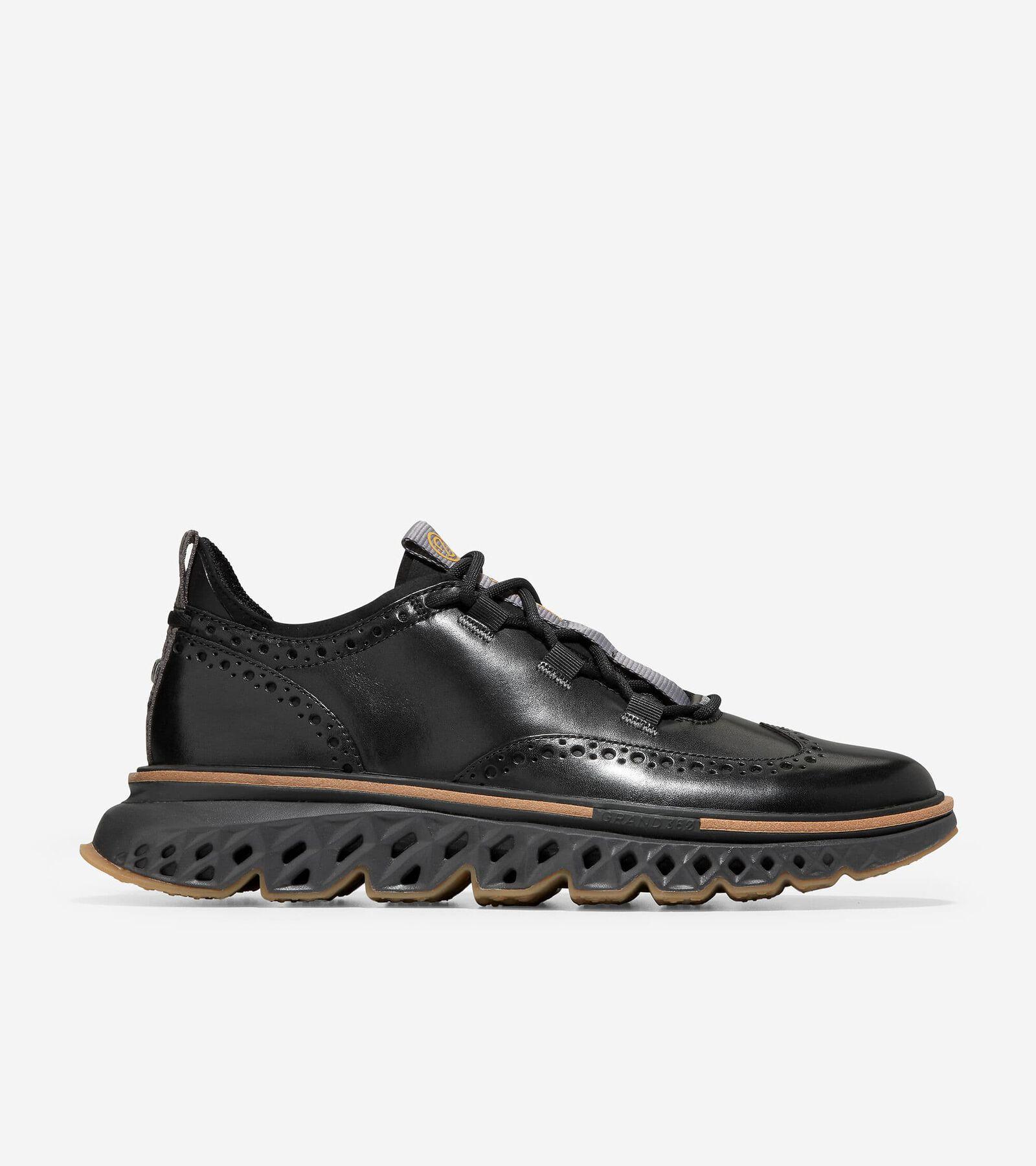 Cole Haan Mens 5.ZERGRAND Wingtip Oxford Shoes - Black Size 8 Product Image
