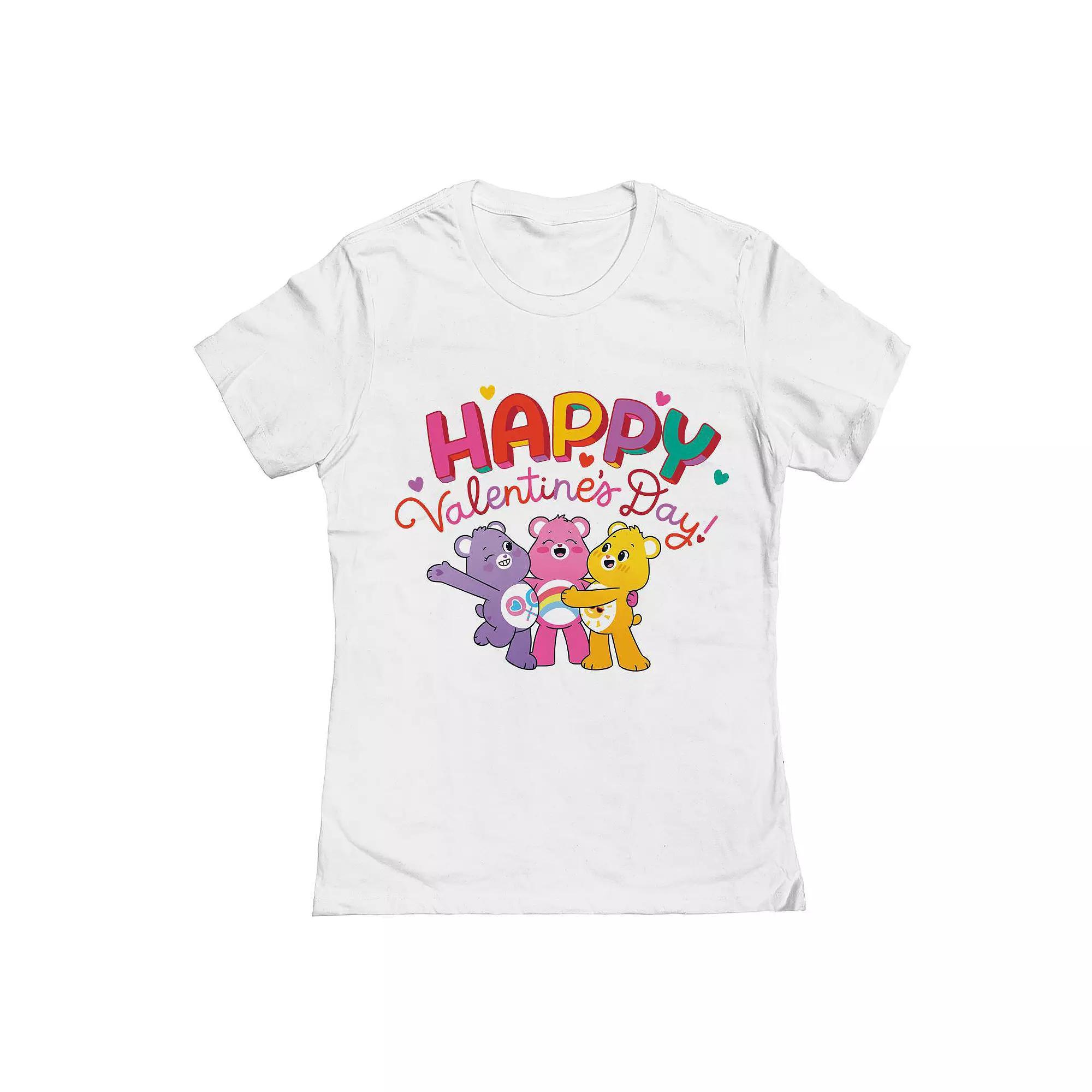 Junior's Care Bears Unlock The Magic Valentine's Day Graphic Tee, Women's, Size: Medium, White Product Image