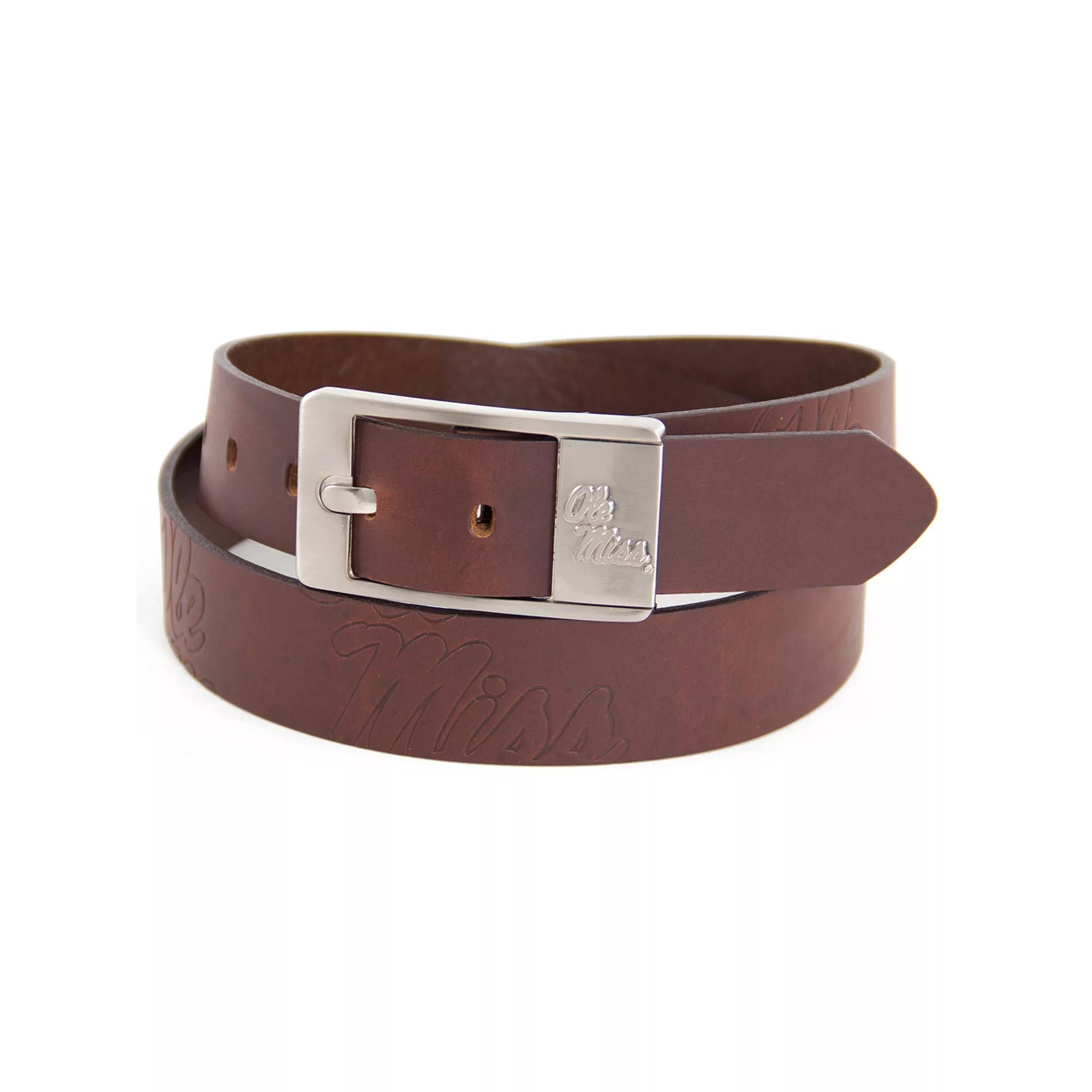 Men's Ole Miss Rebels Brandish Leather Belt, Size: 38, Team Product Image