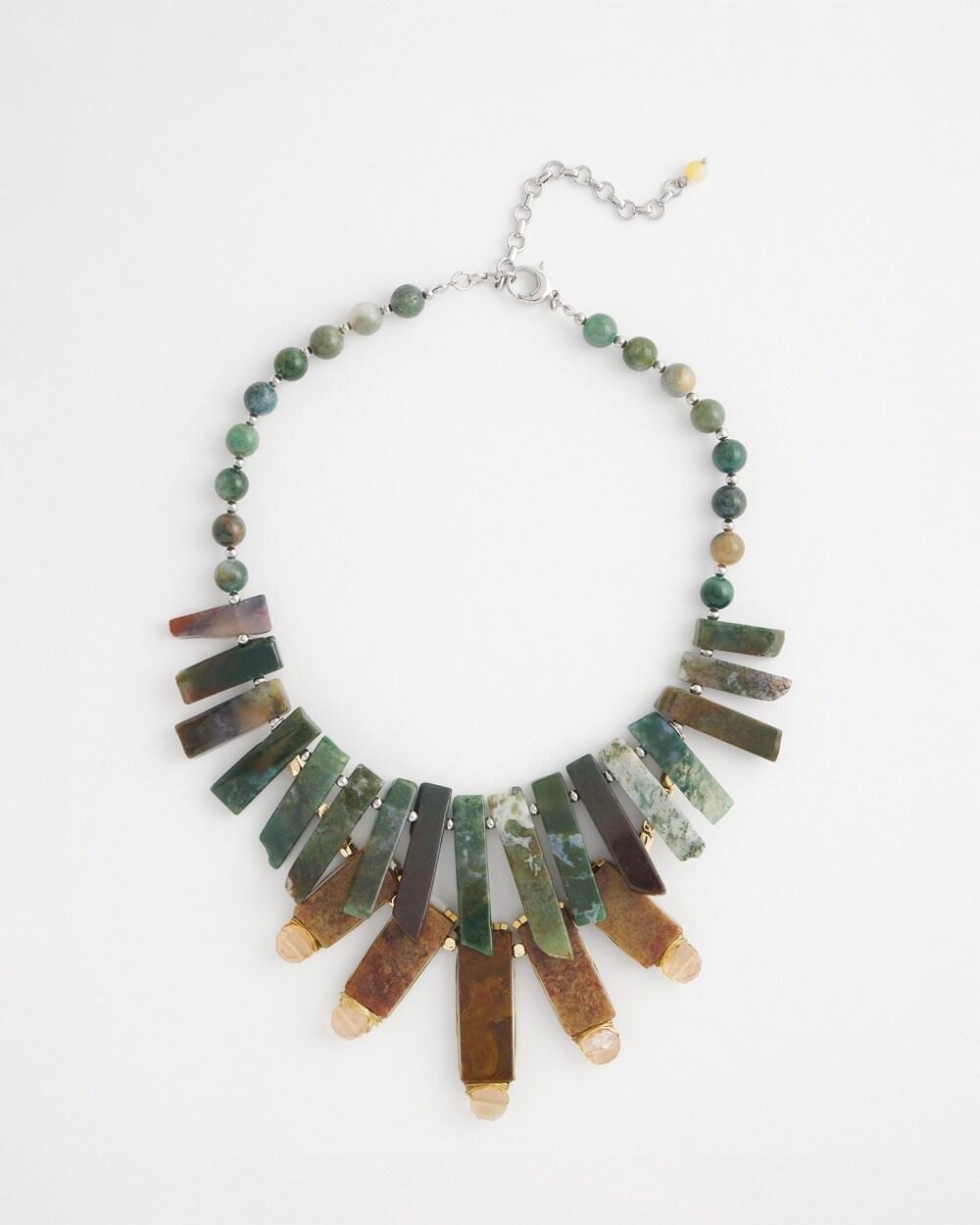 Moss Agate Bib Necklace Product Image