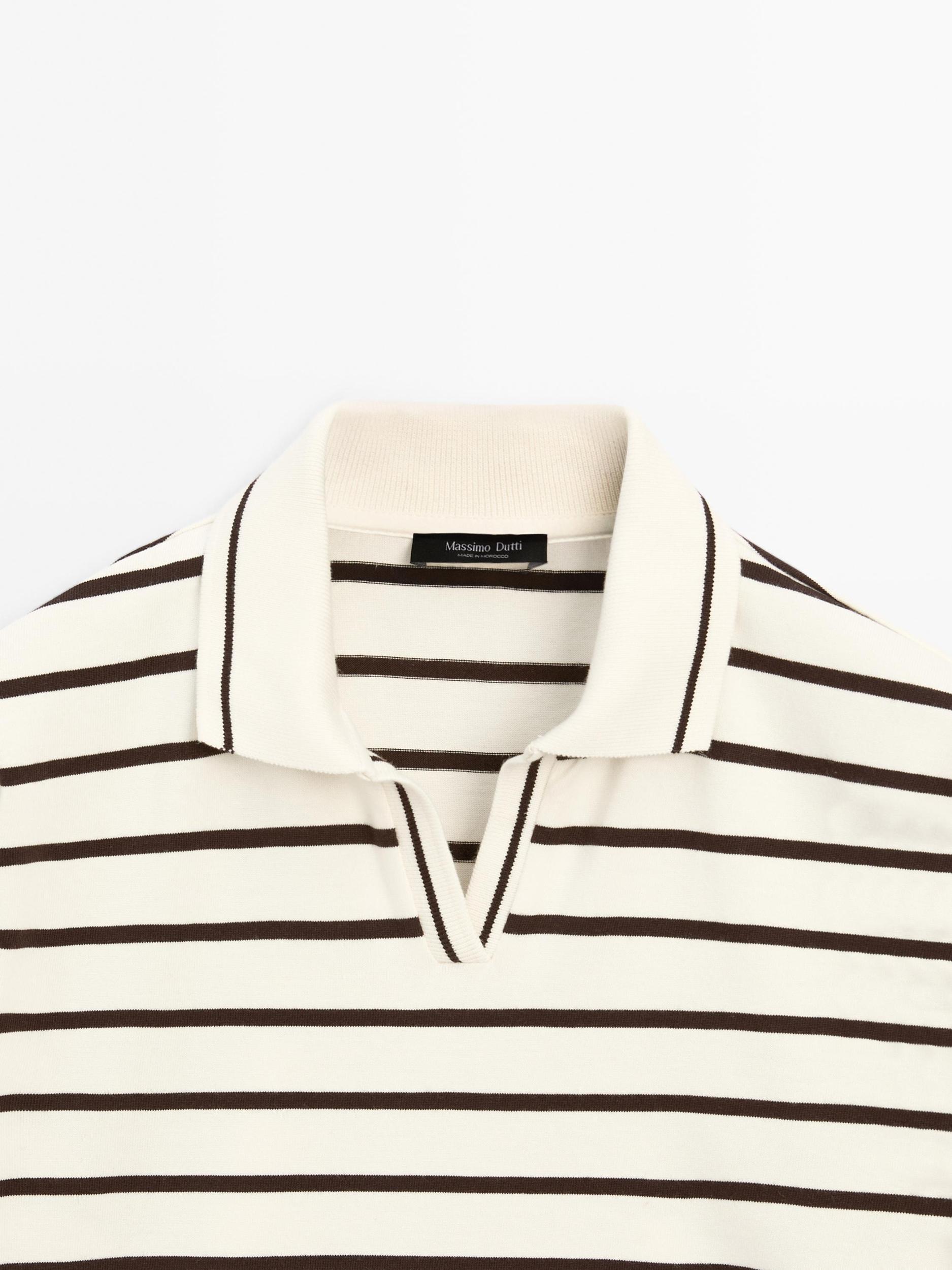 100% cotton striped polo shirt Product Image