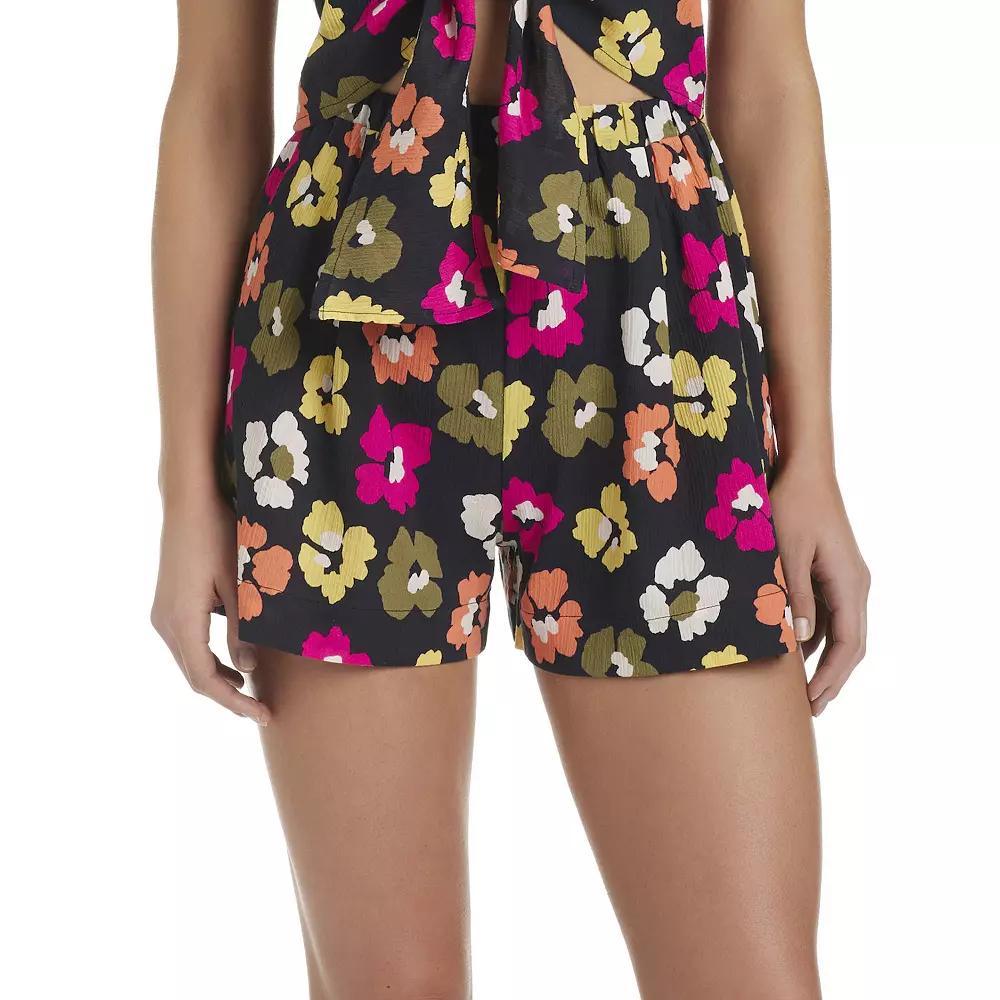 Women's Modern Supply by Sanctuary Pleated High Waist Swim Cover Up Shorts, Size: Medium, Garden Product Image