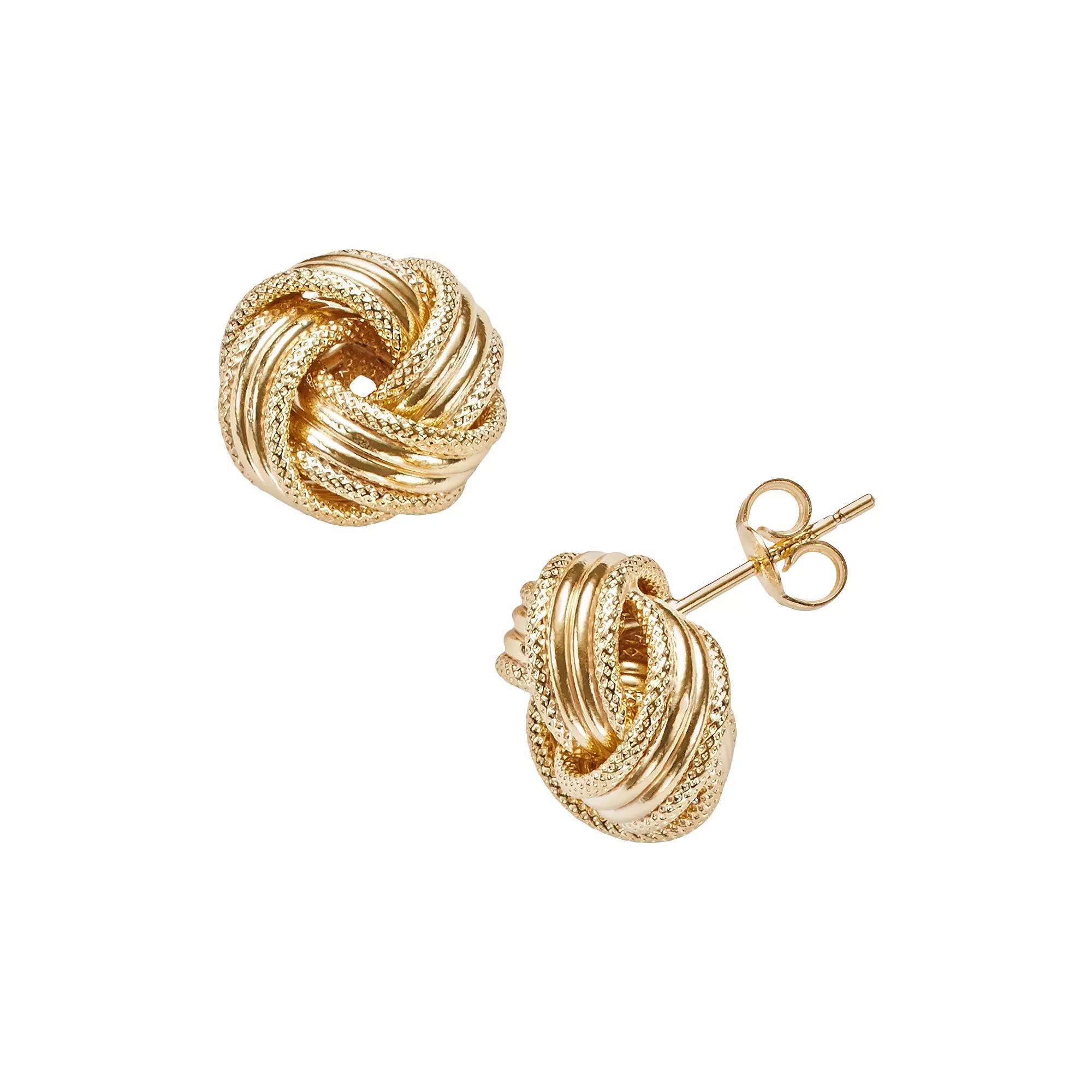 Jordan Blue 14k Gold Textured Love Knot Stud Earrings, Women's, 14k Yellow Gold Product Image