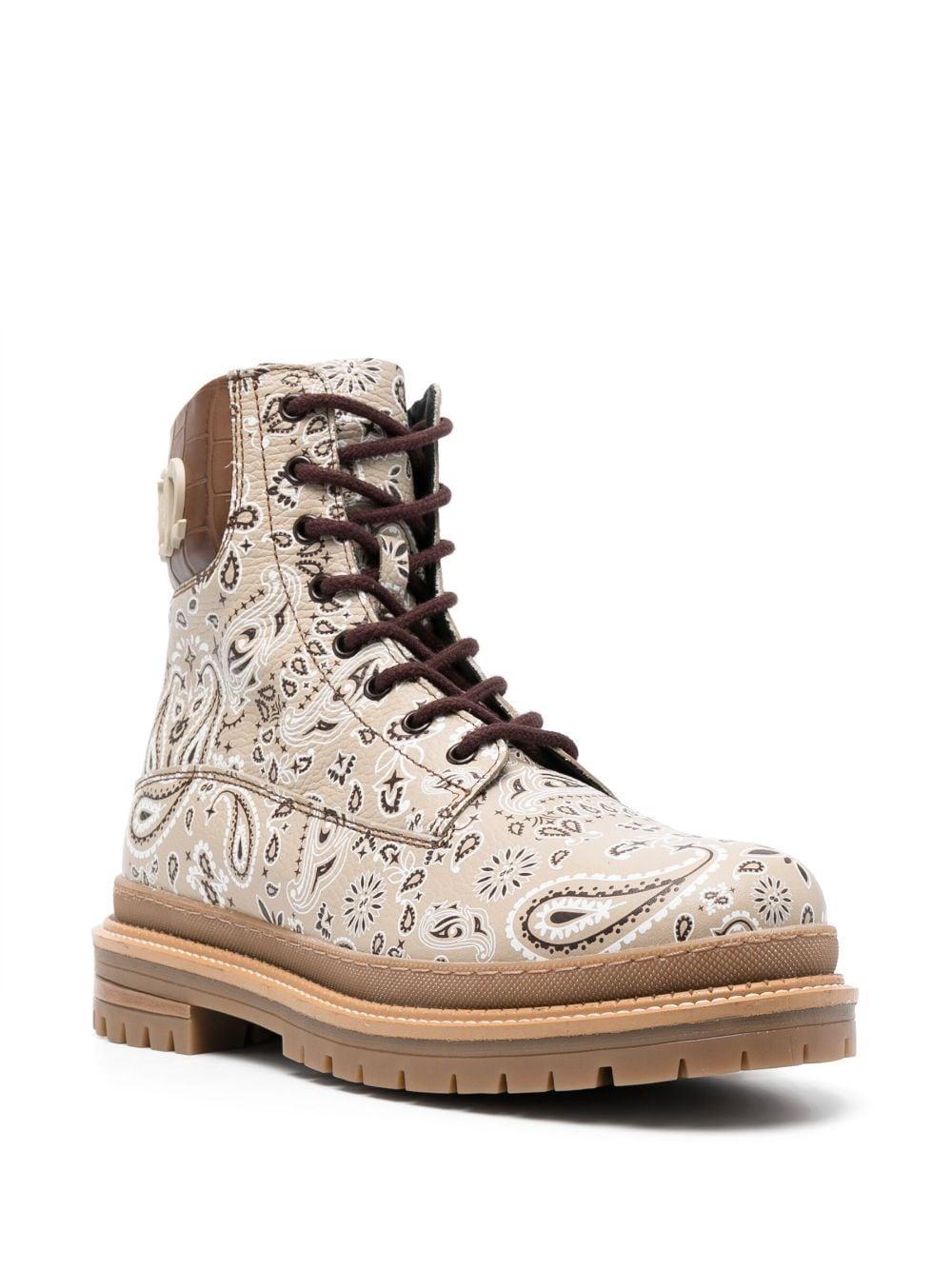 paisley-print leather ankle boots Product Image