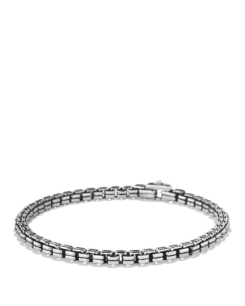 Mens Double Box Chain Bracelet in Silver, 4mm Product Image