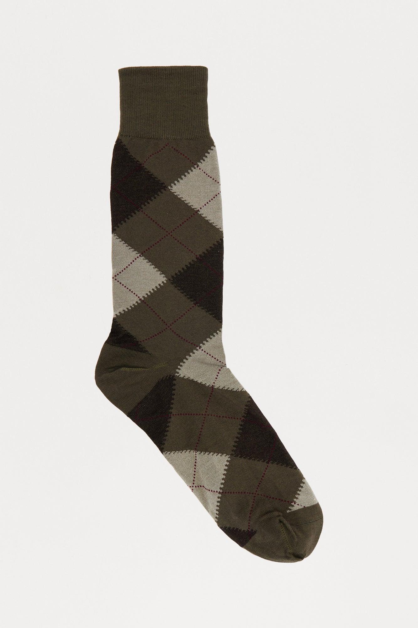 Argyle Dress Socks - Mocha Product Image