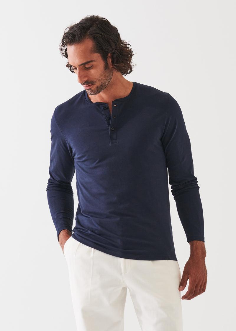 PATRICK ASSARAF PIMA COTTON STRETCH HENLEY Product Image
