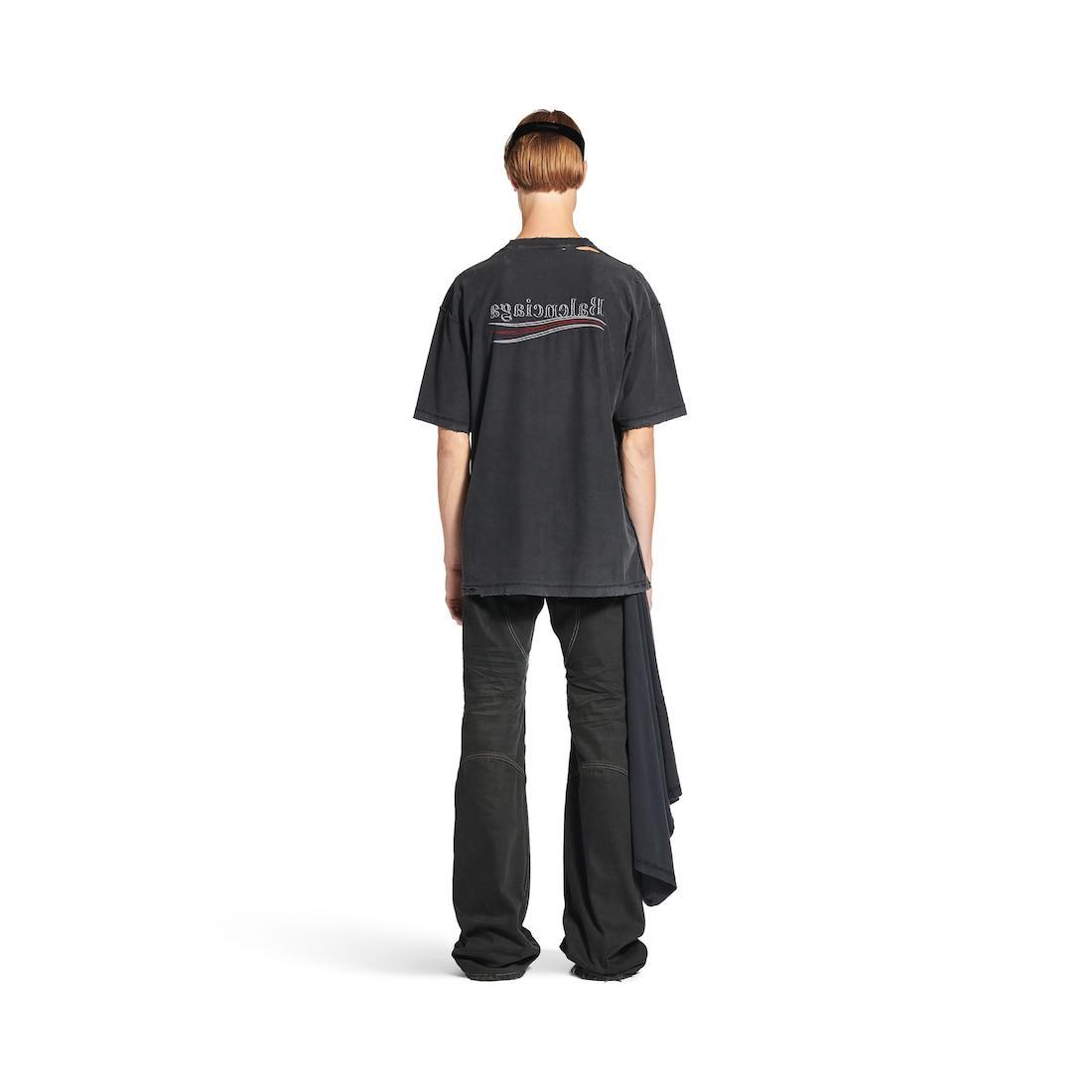 Political Campaign Inside-out T-shirt Large Fit in Black/white/red Product Image