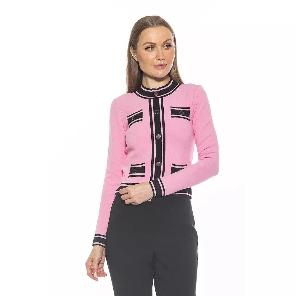 Women's ALEXIA ADMOR Kiley Long Sleeve Button Down Jacket Top, Size: Large, Ivory Team Product Image
