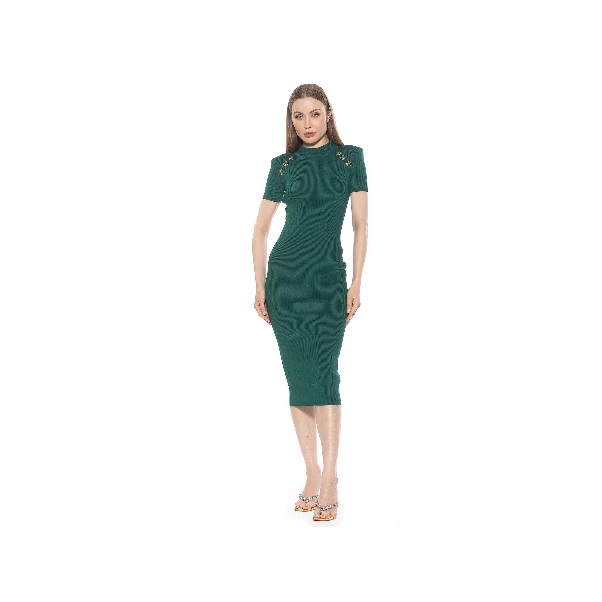 Women's ALEXIA ADMOR Adara Short Sleeve Mock Neck Midi Dress, Size: Medium, Pink Product Image
