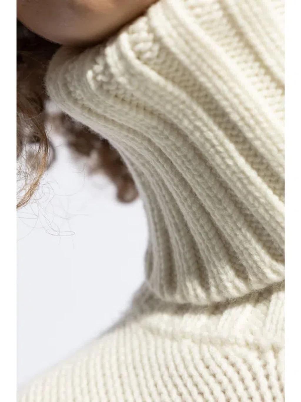FABIANA FILIPPI Wool And Silk Blend Turtleneck Sweater In White Product Image