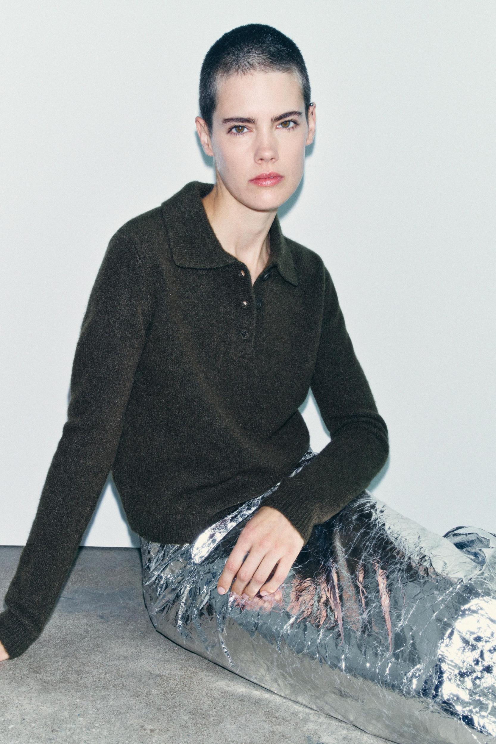 PLAIN KNIT JERSEY POLO SHIRT Product Image