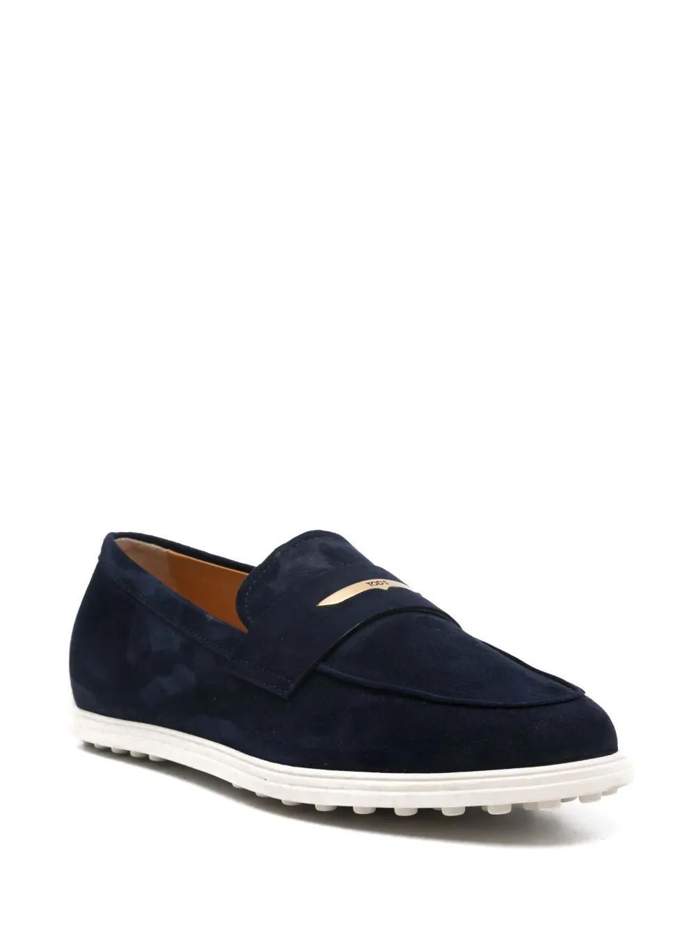 TOD'S Suede Loafers In Blue Product Image