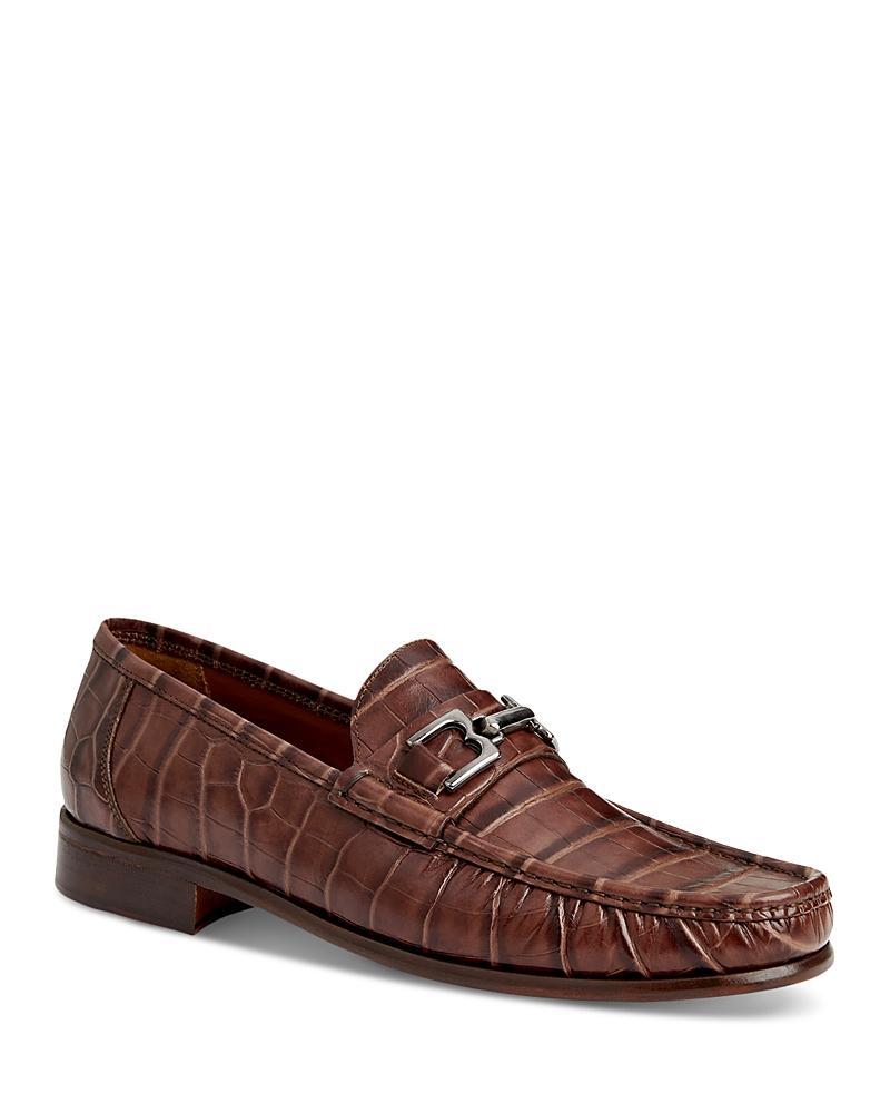 Mens Trieste Croc-Effect Moccasin Bit Loafers Product Image