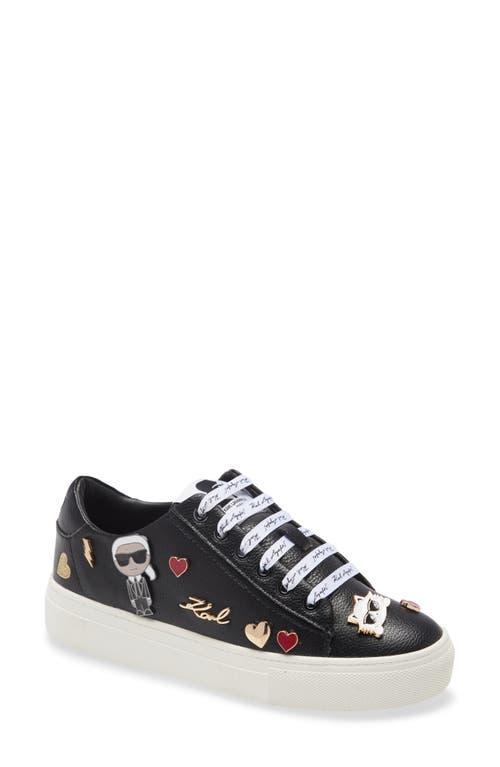 KARL LAGERFELD PARIS Cate Pins Leather Sneakers Product Image
