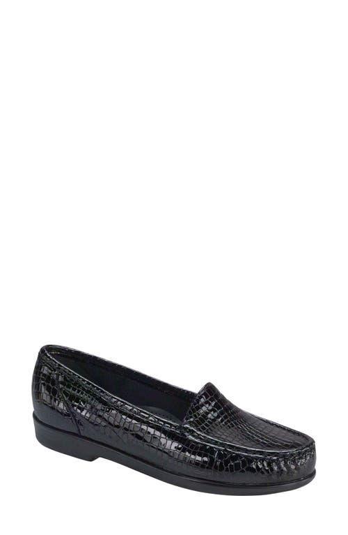 SAS Simplify Crocodile Embossed Leather Moccasin Loafers Product Image