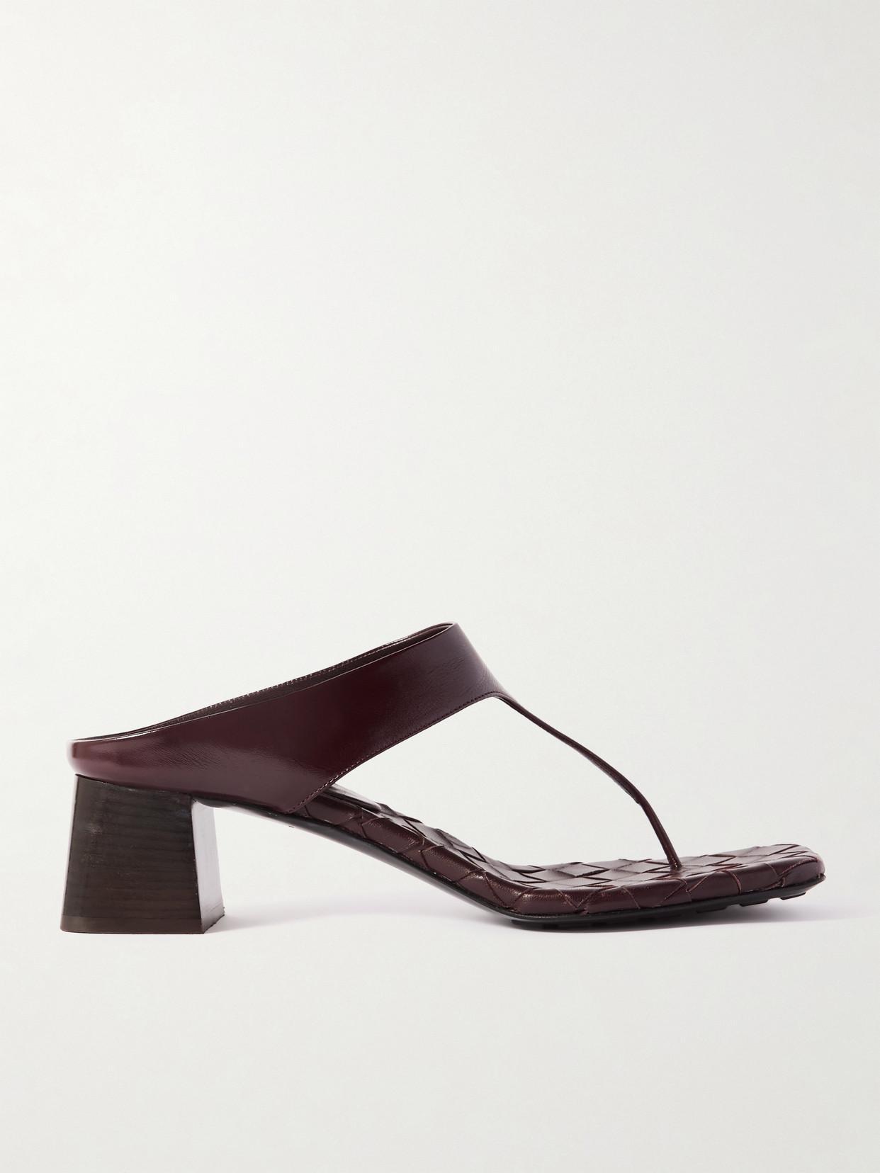 BOTTEGA VENETA Leather Thong Sandals In Red Product Image