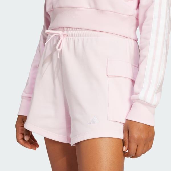 Women's adidas Essentials Small Logo Terry Sportswear Cargo Shorts, Size: XL, Bliss Purple Product Image